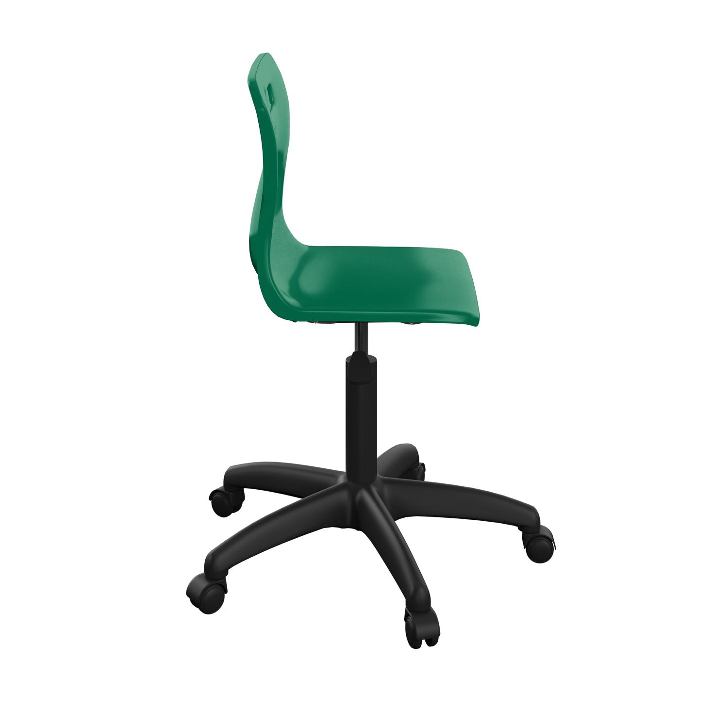 Titan Swivel Senior Chair with Plastic Base and Castors Size 5-6 Green/Black