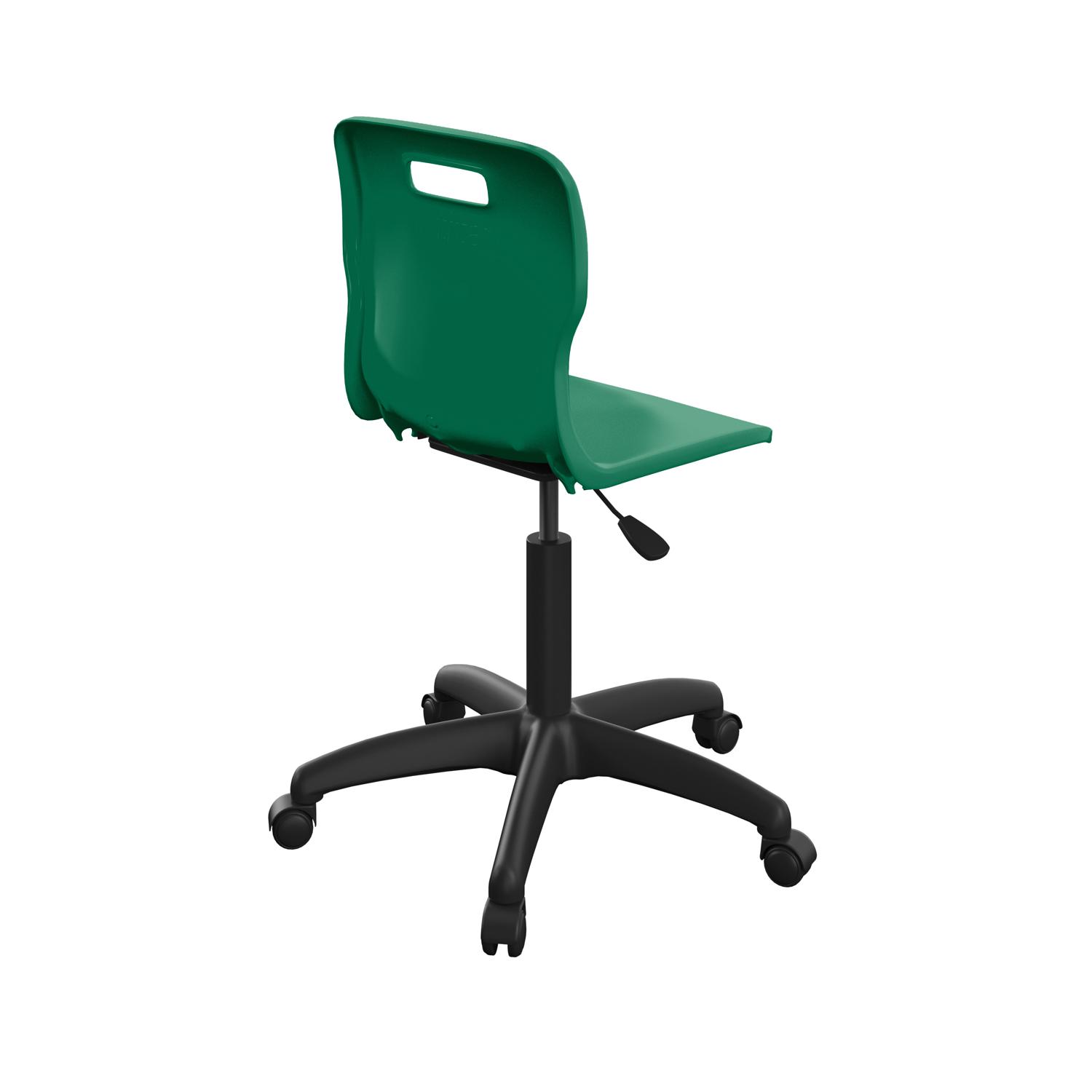 Titan Swivel Senior Chair with Plastic Base and Castors Size 5-6 Green/Black