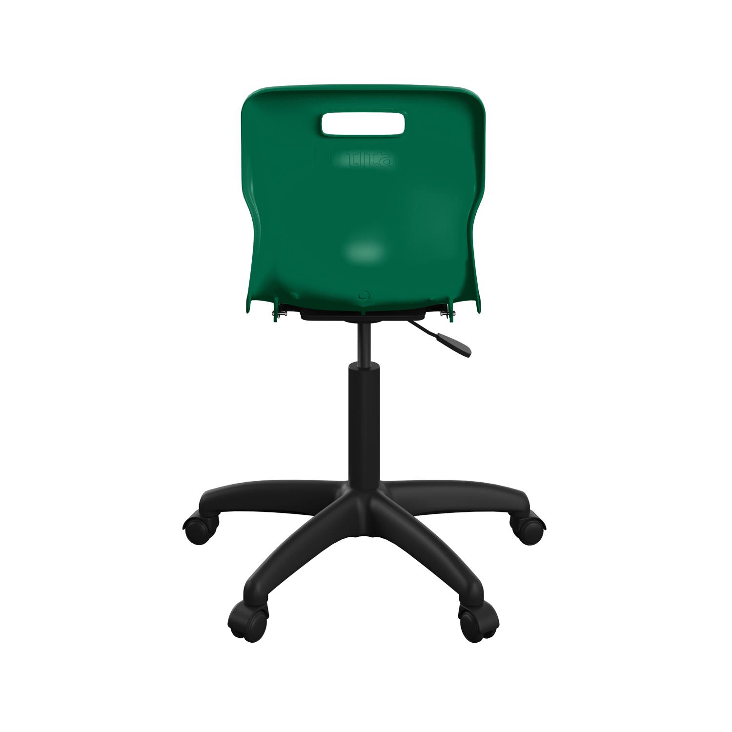 Titan Swivel Senior Chair with Plastic Base and Castors Size 5-6 Green/Black