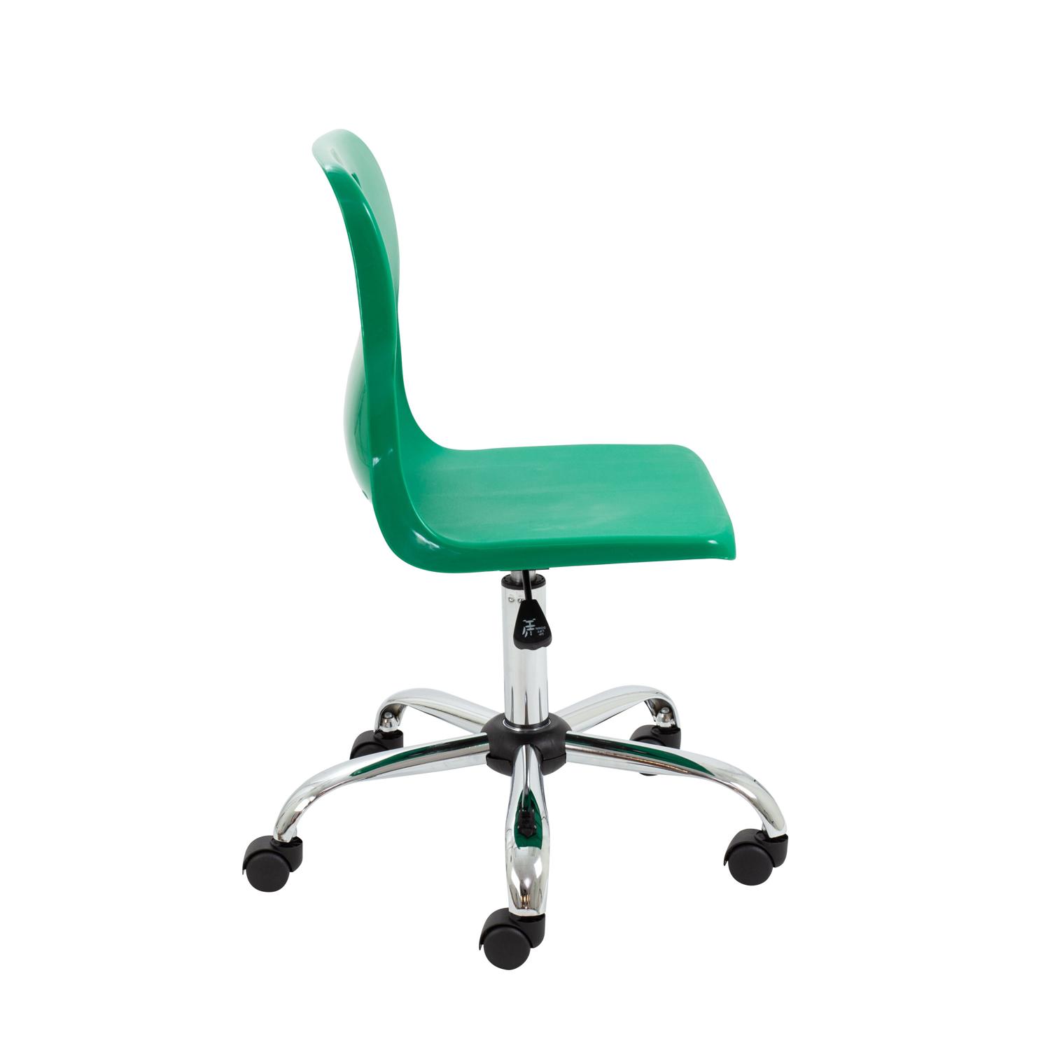 Titan Swivel Senior Chair with Chrome Base and Castors Size 5-6 Green/Chrome