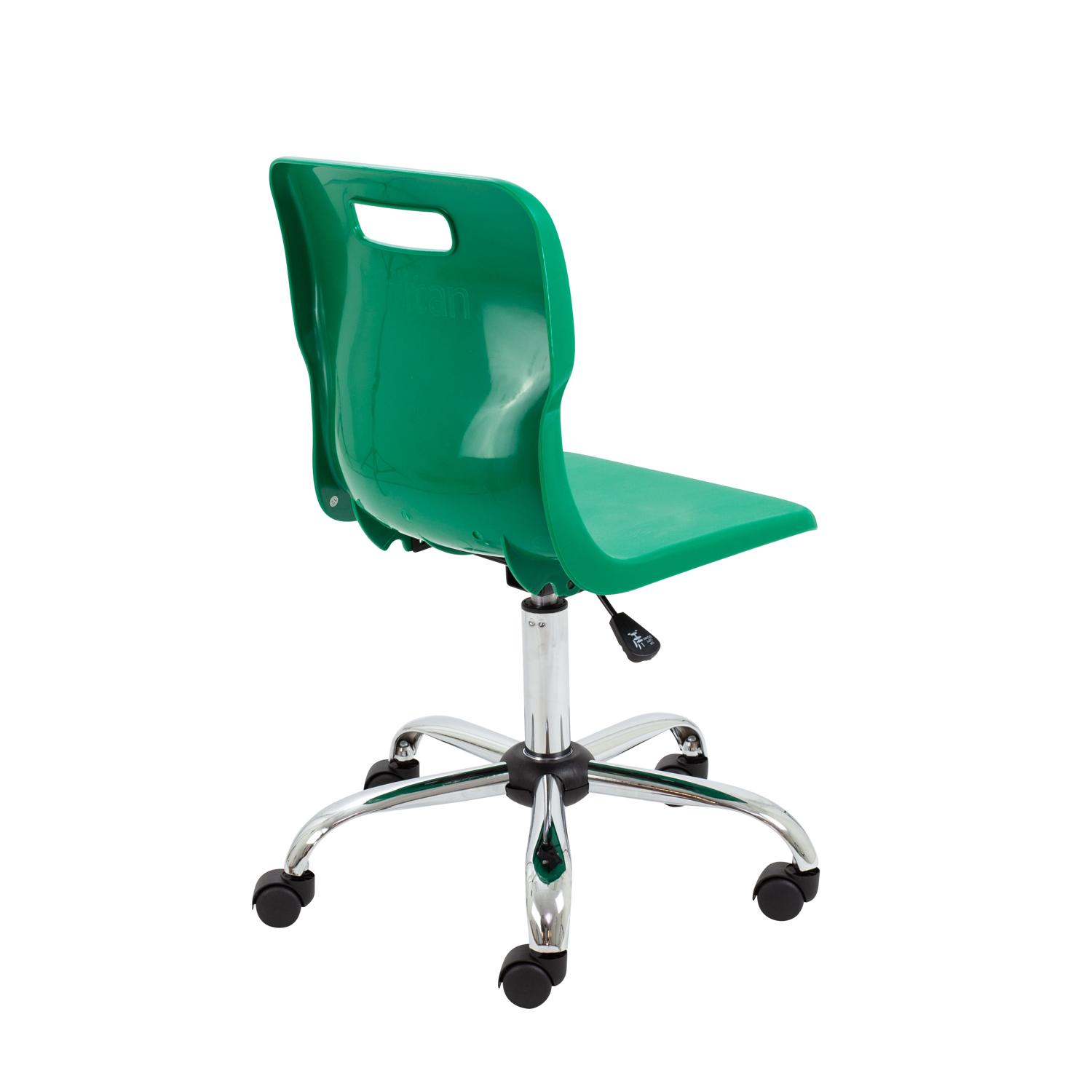 Titan Swivel Senior Chair with Chrome Base and Castors Size 5-6 Green/Chrome