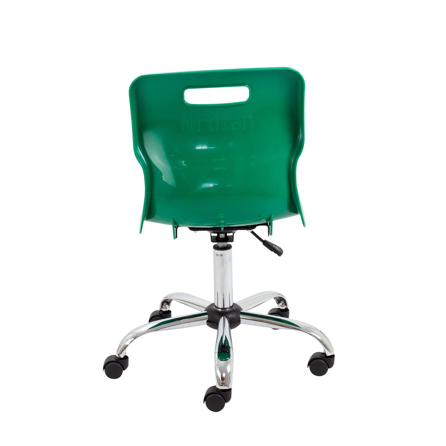 Titan Swivel Senior Chair with Chrome Base and Castors Size 5-6 Green/Chrome
