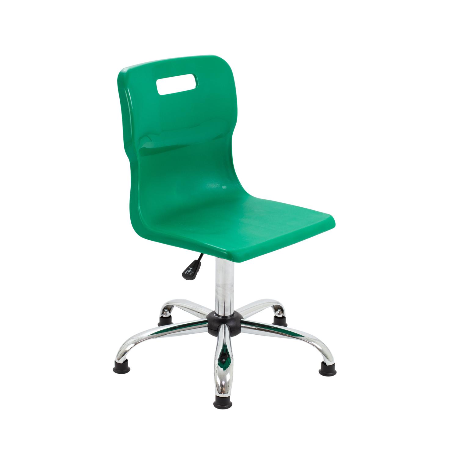 Titan Swivel Senior Chair with Chrome Base and Glides Size 5-6 Green/Chrome