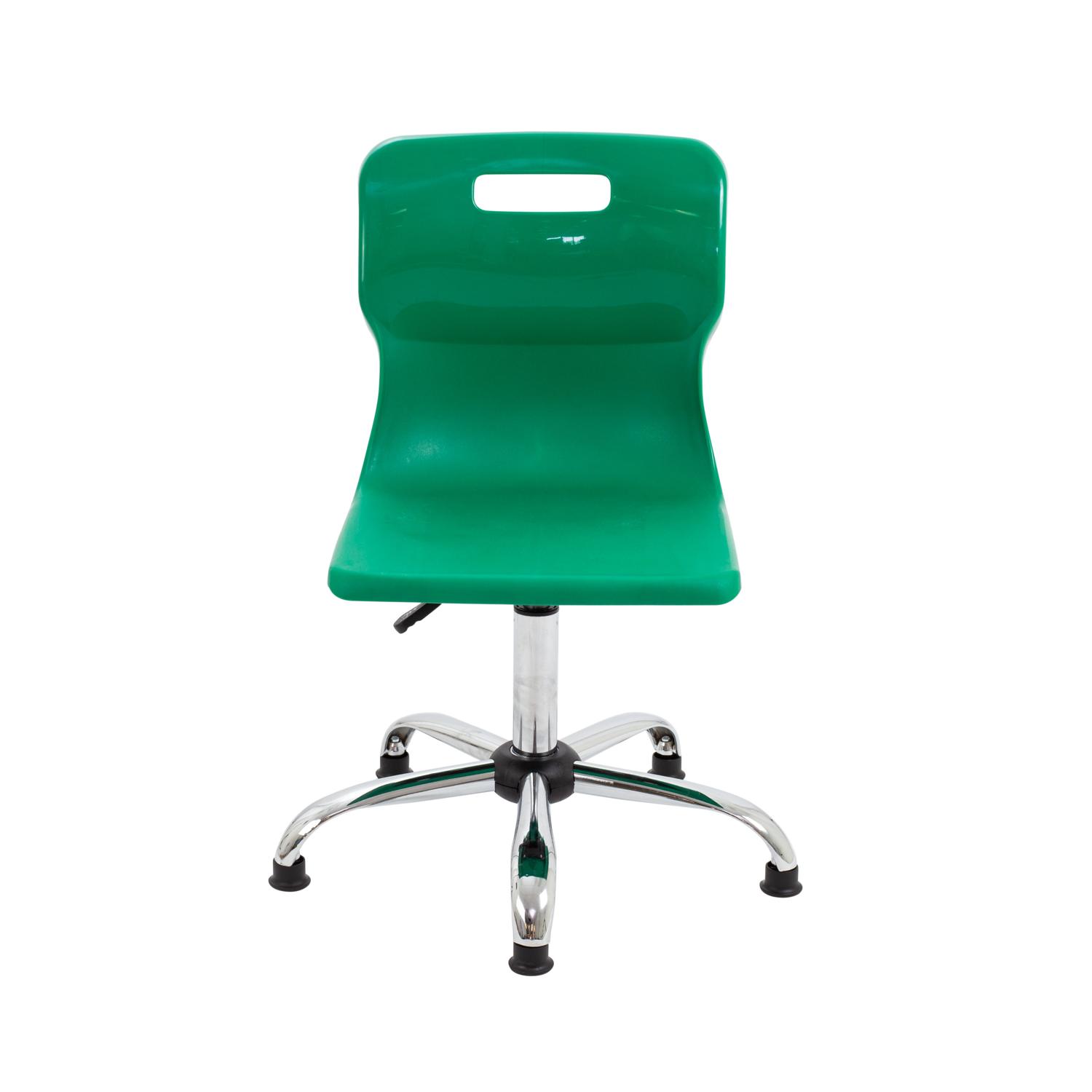 Titan Swivel Senior Chair with Chrome Base and Glides Size 5-6 Green/Chrome