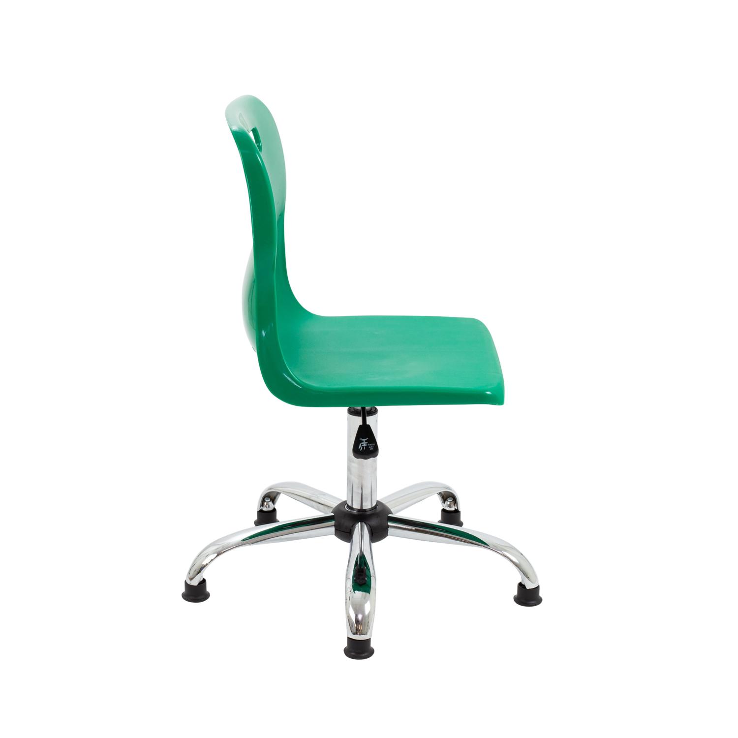 Titan Swivel Senior Chair with Chrome Base and Glides Size 5-6 Green/Chrome