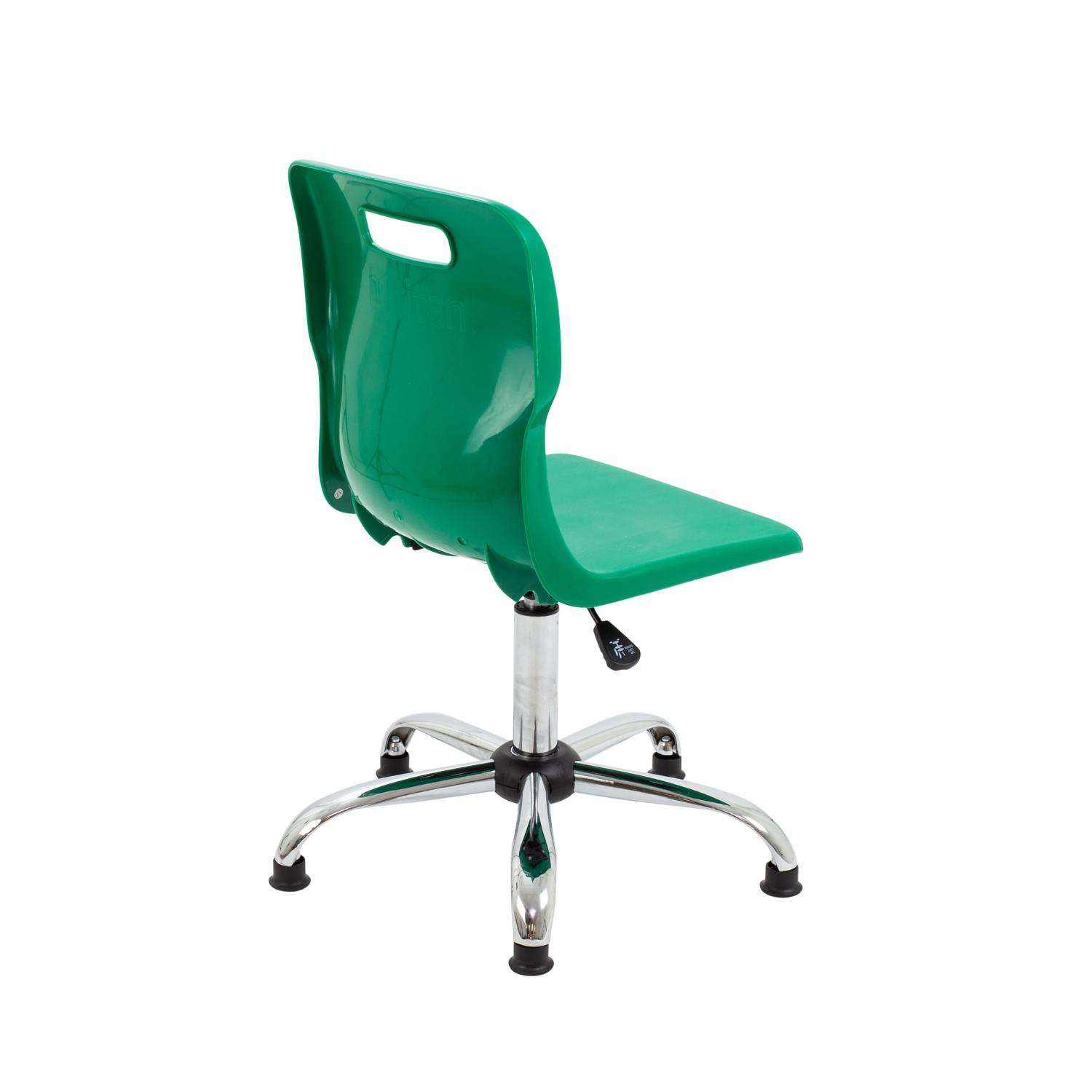 Titan Swivel Senior Chair with Chrome Base and Glides Size 5-6 Green/Chrome