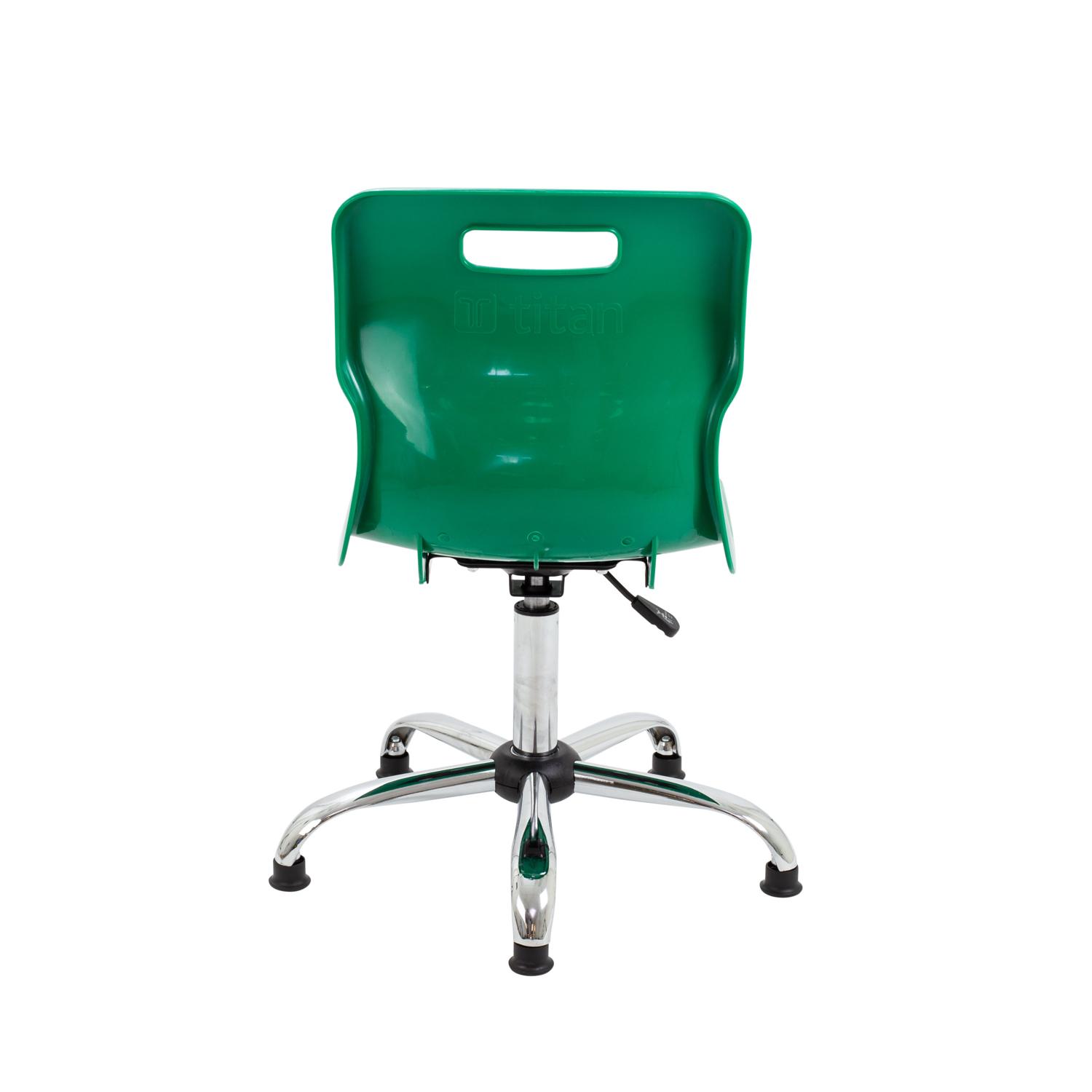 Titan Swivel Senior Chair with Chrome Base and Glides Size 5-6 Green/Chrome