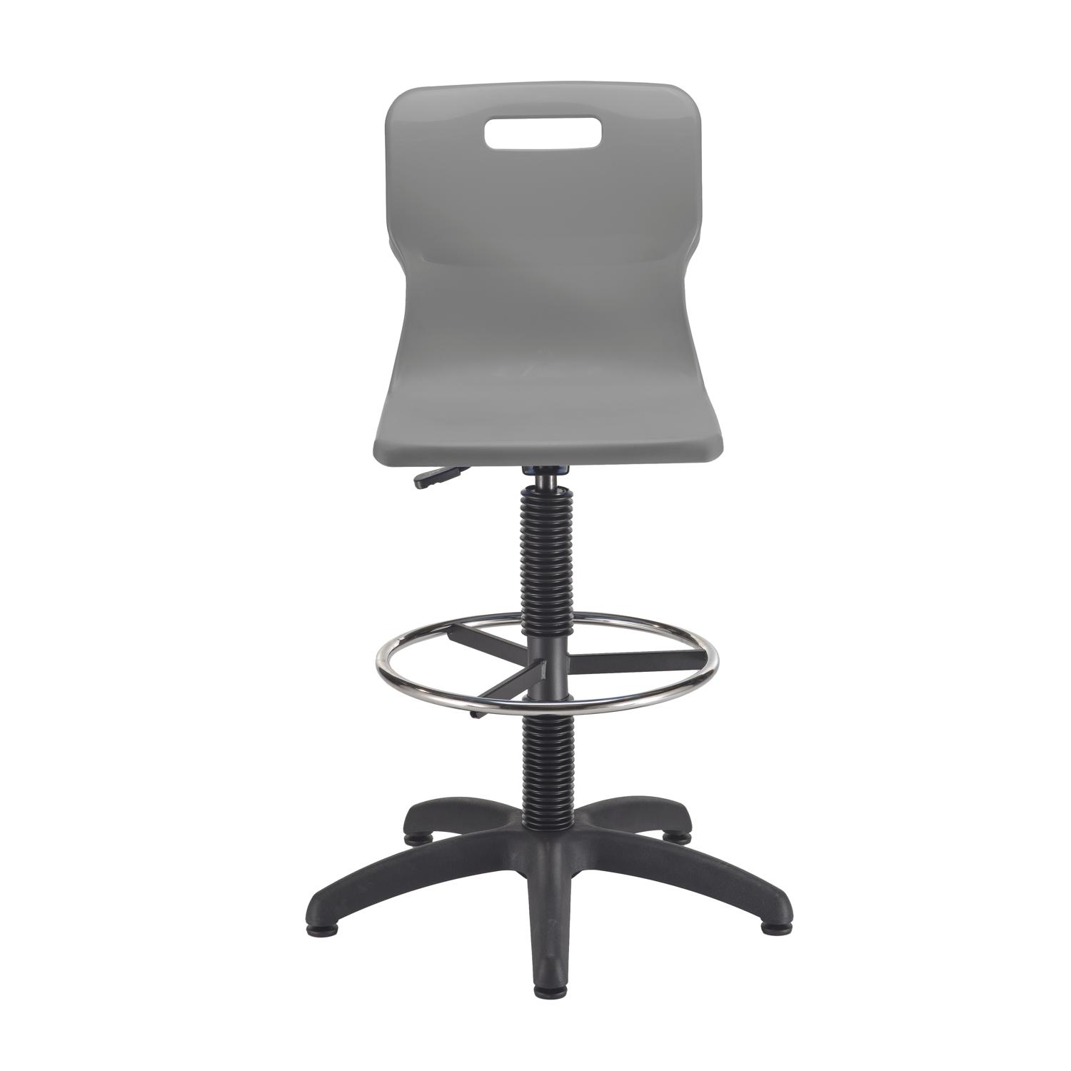 Titan Swivel Senior Chair with Chrome Base, Castors and D-Kit Size 5-6 Fixed D-Kit Grey/Chrome