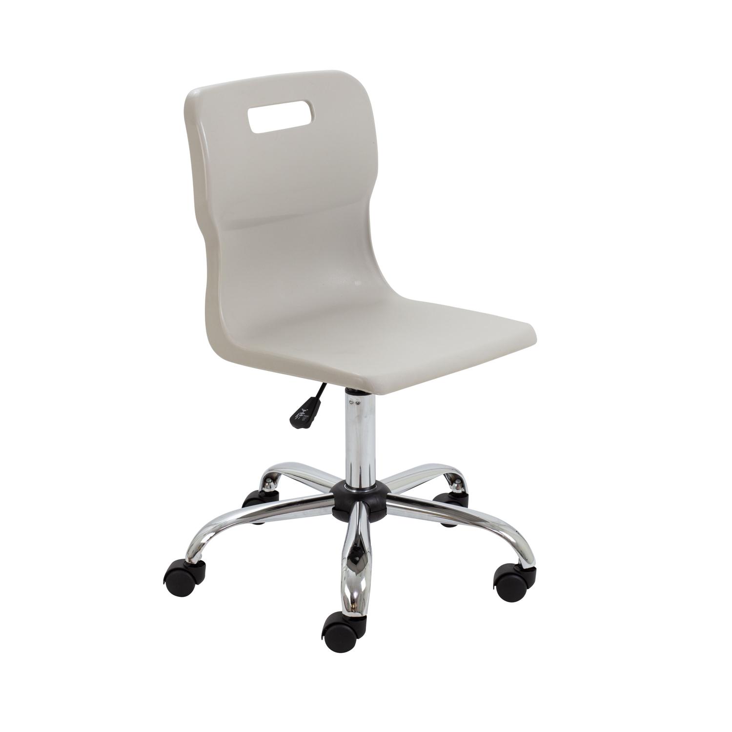Titan Swivel Senior Chair with Chrome Base and Castors Size 5-6 Grey/Chrome