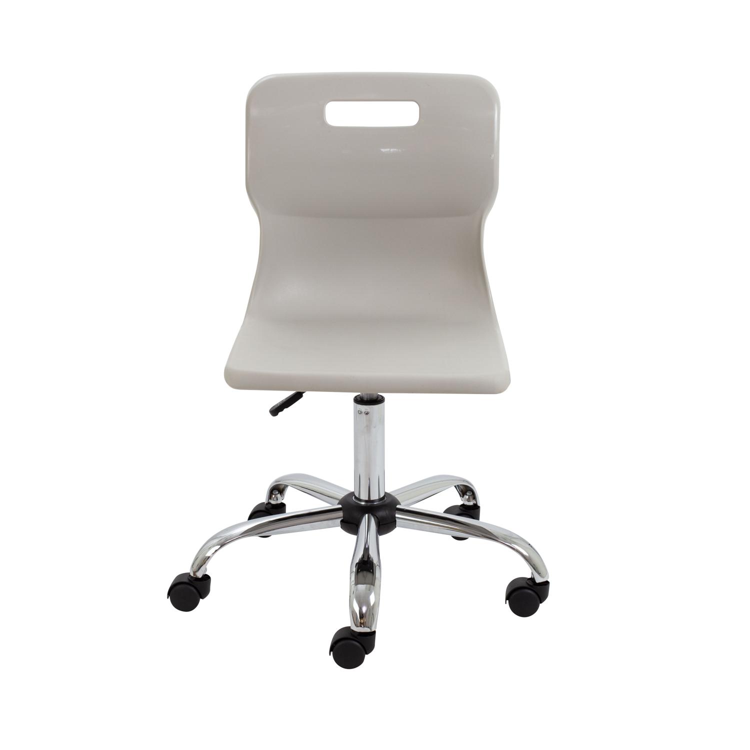 Titan Swivel Senior Chair with Chrome Base and Castors Size 5-6 Grey/Chrome