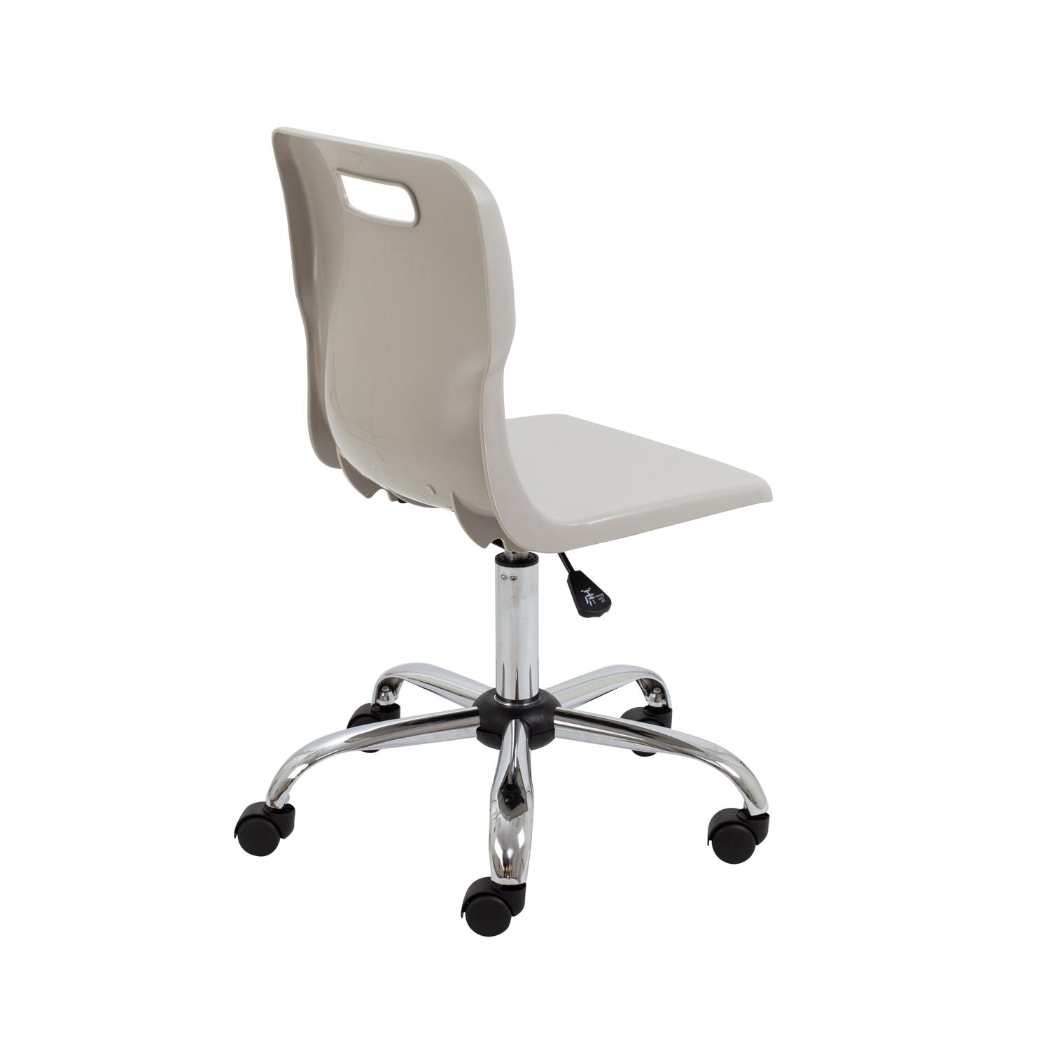 Titan Swivel Senior Chair with Chrome Base and Castors Size 5-6 Grey/Chrome