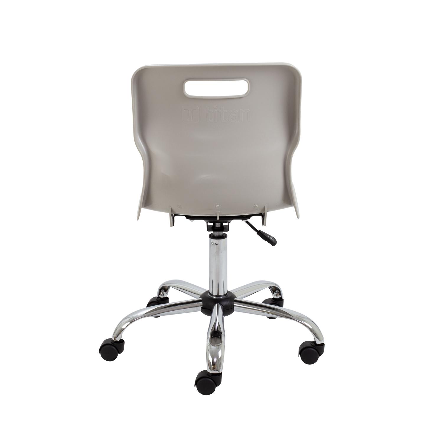 Titan Swivel Senior Chair with Chrome Base and Castors Size 5-6 Grey/Chrome