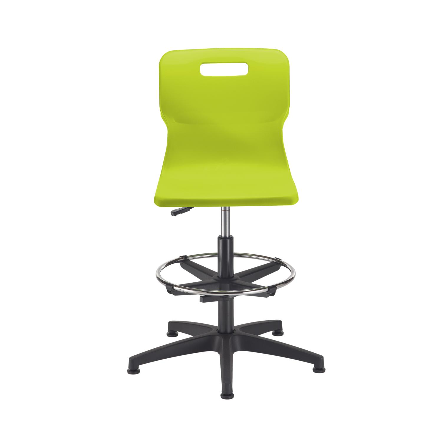 Titan Swivel Senior Chair with Plastic Base, Castors and D-Kit Size 5-6 Adjustable D-Kit Lime/Black