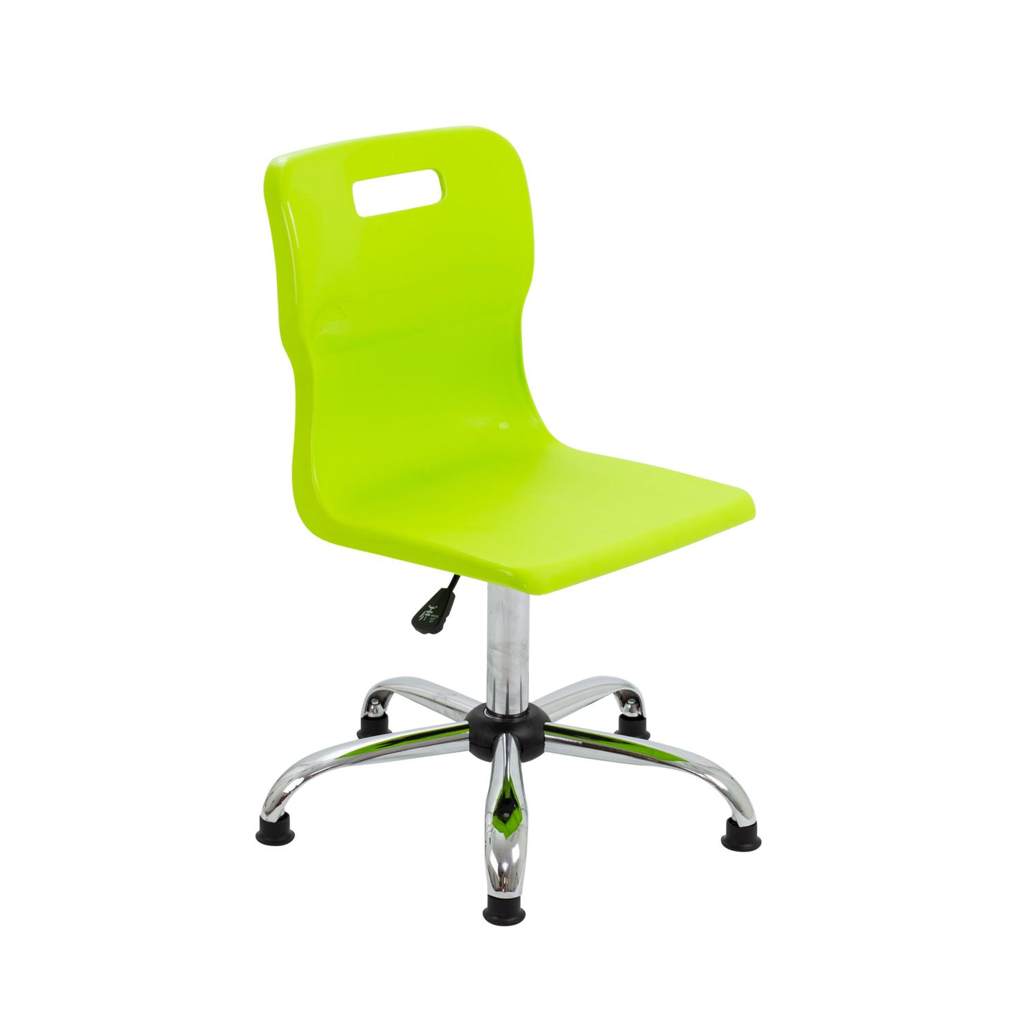 Titan Swivel Senior Chair with Chrome Base and Glides Size 5-6 Lime/Chrome