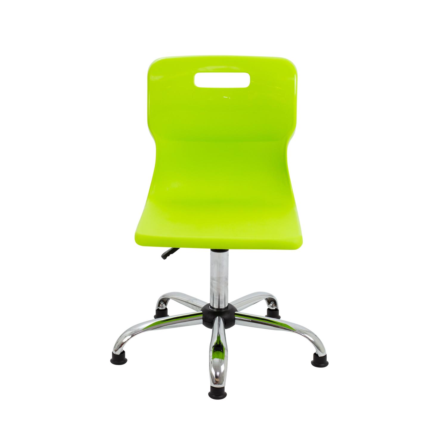 Titan Swivel Senior Chair with Chrome Base and Glides Size 5-6 Lime/Chrome