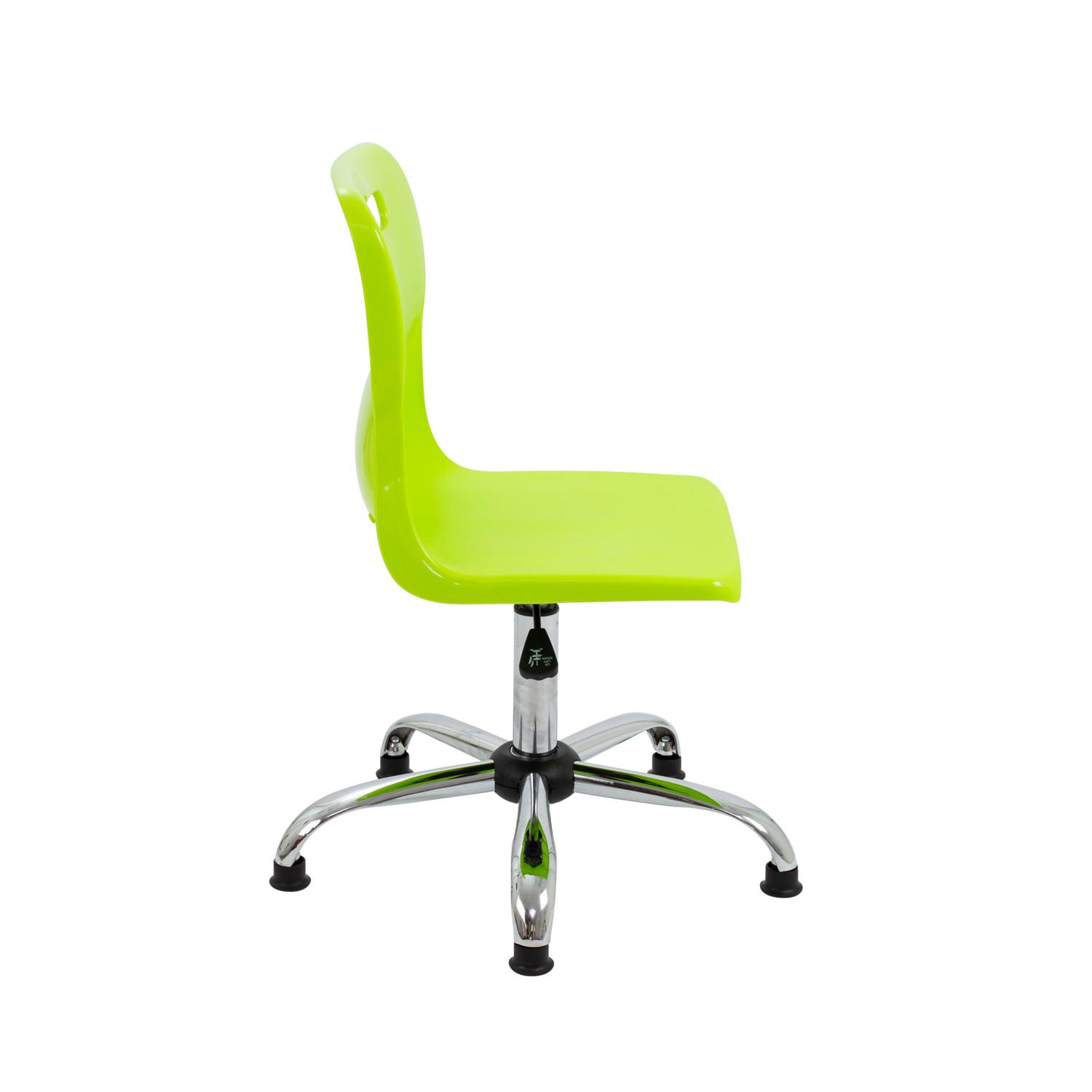 Titan Swivel Senior Chair with Chrome Base and Glides Size 5-6 Lime/Chrome