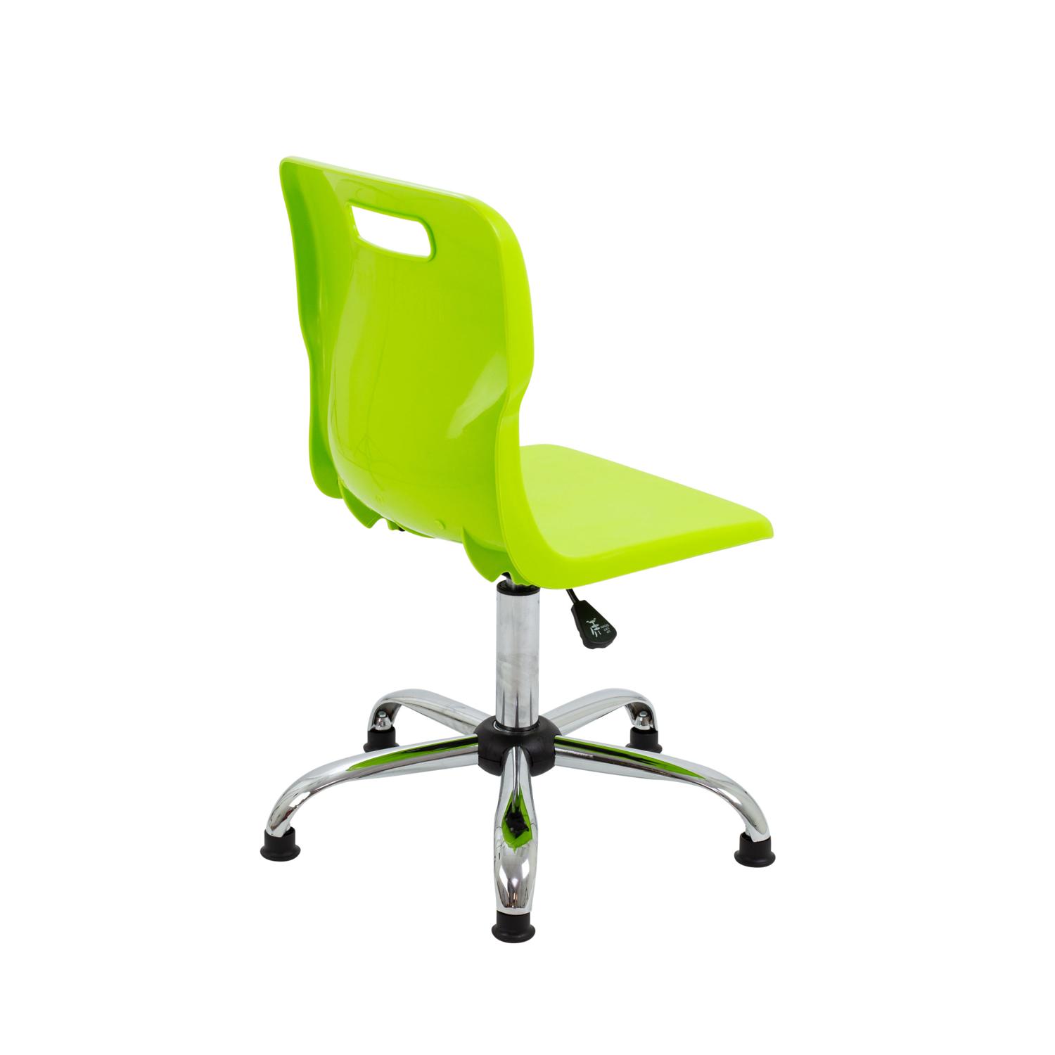 Titan Swivel Senior Chair with Chrome Base and Glides Size 5-6 Lime/Chrome