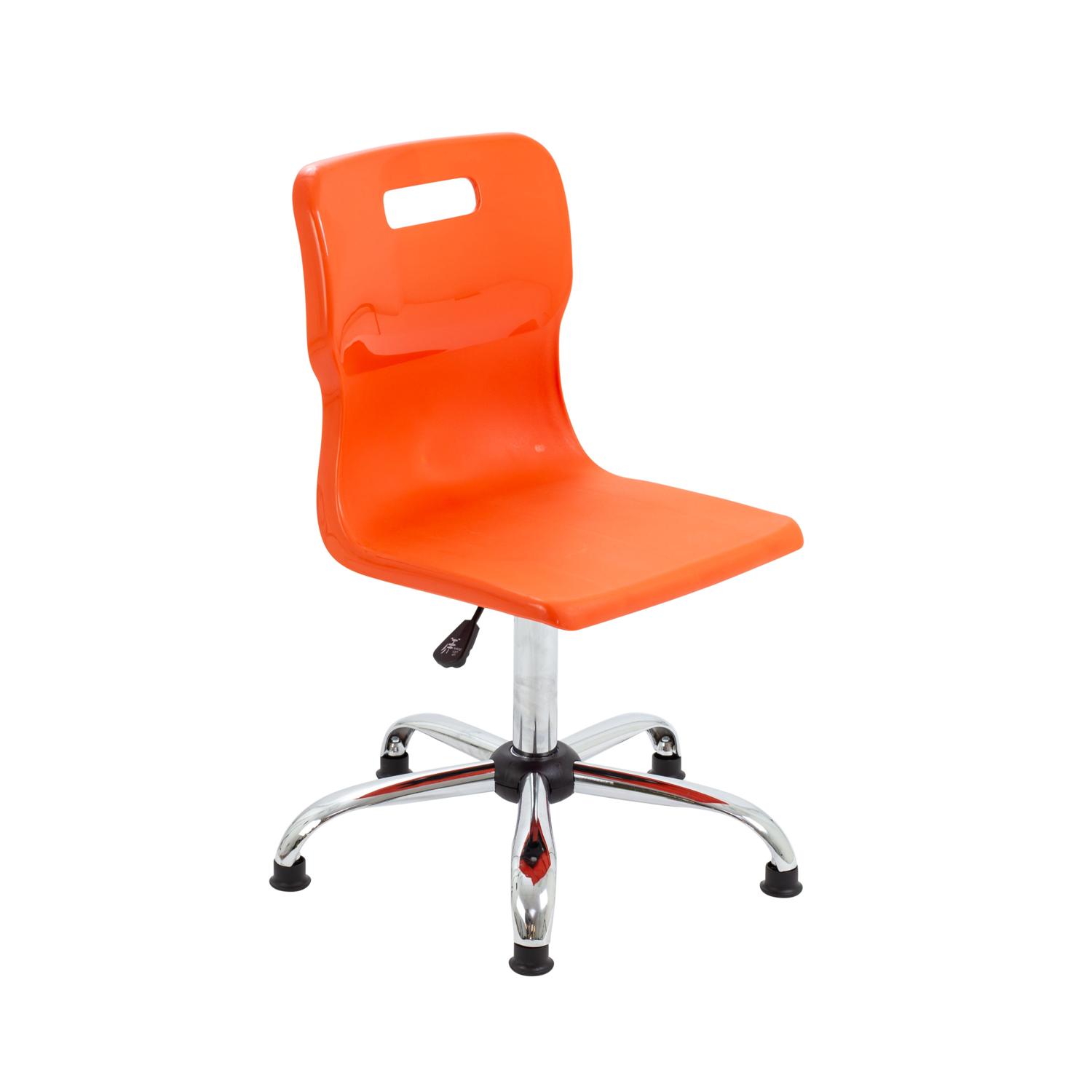Titan Swivel Senior Chair with Chrome Base and Glides Size 5-6 Orange/Chrome