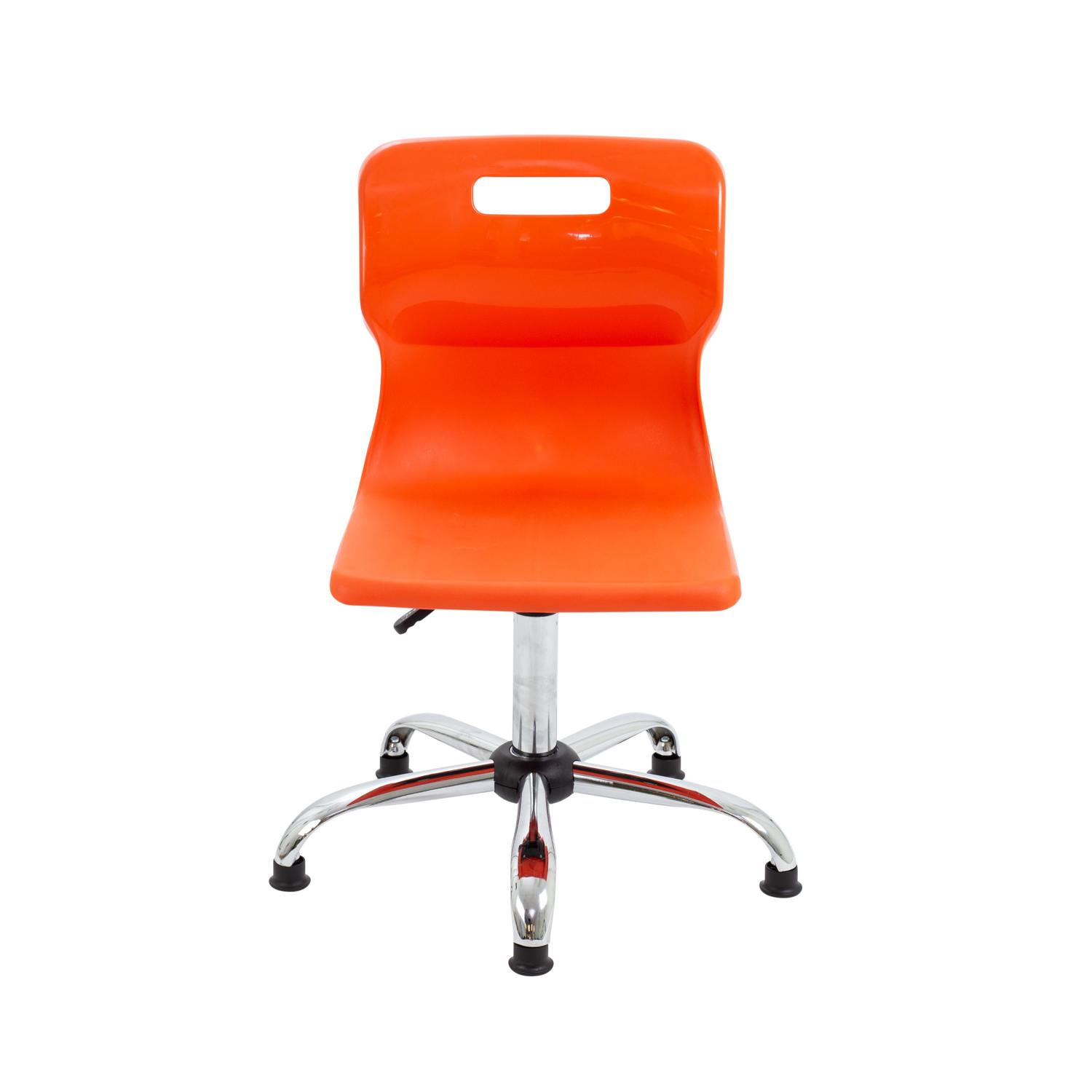 Titan Swivel Senior Chair with Chrome Base and Glides Size 5-6 Orange/Chrome