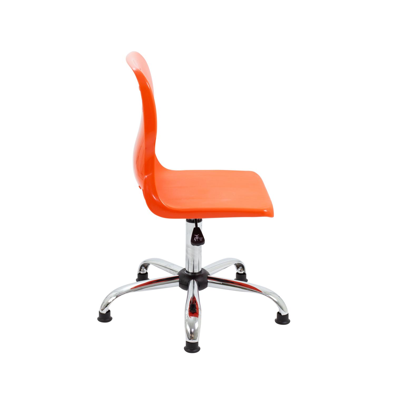 Titan Swivel Senior Chair with Chrome Base and Glides Size 5-6 Orange/Chrome