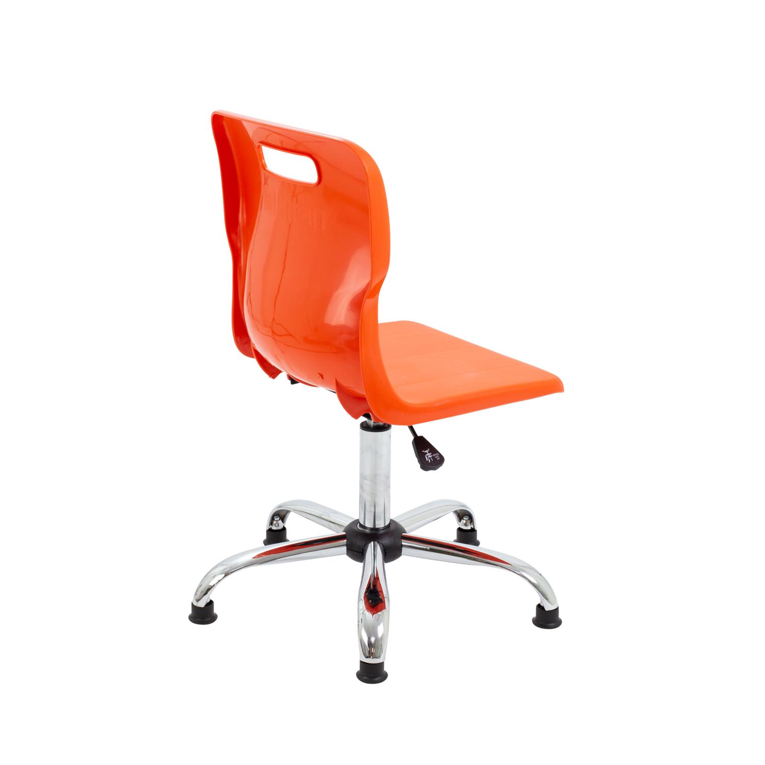 Titan Swivel Senior Chair with Chrome Base and Glides Size 5-6 Orange/Chrome