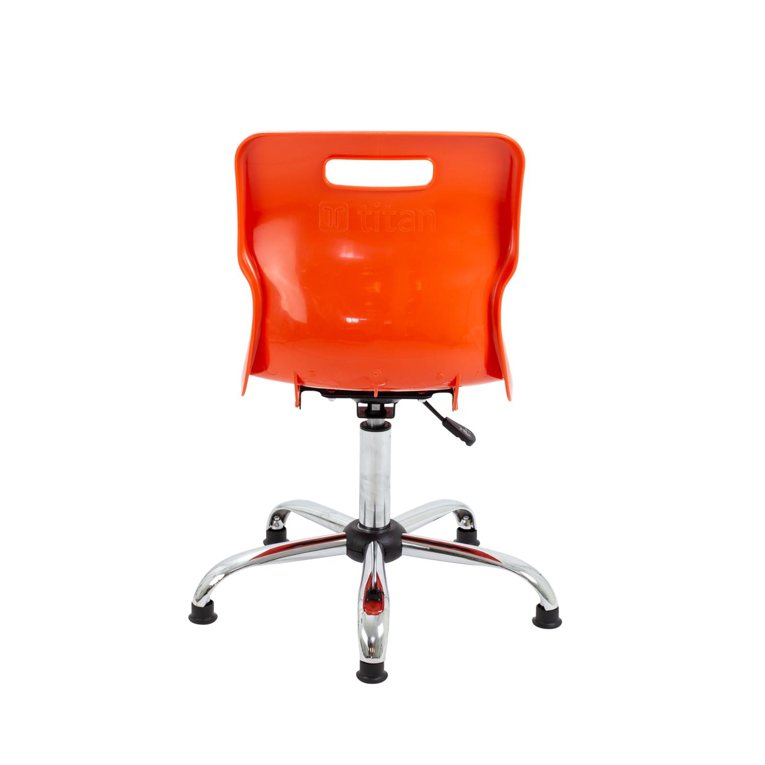 Titan Swivel Senior Chair with Chrome Base and Glides Size 5-6 Orange/Chrome