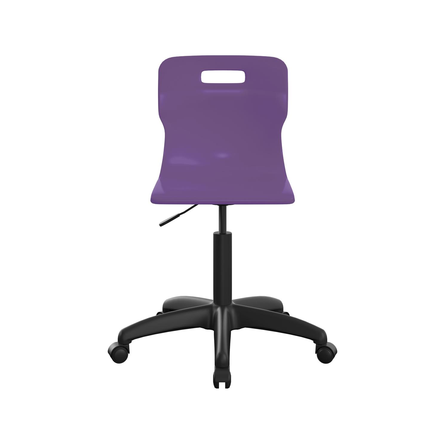 Titan Swivel Senior Chair with Plastic Base and Castors Size 5-6 Purple/Black