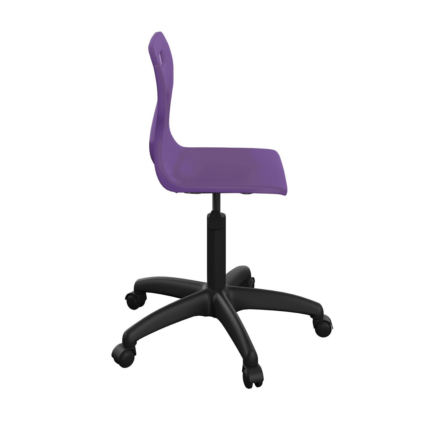 Titan Swivel Senior Chair with Plastic Base and Castors Size 5-6 Purple/Black