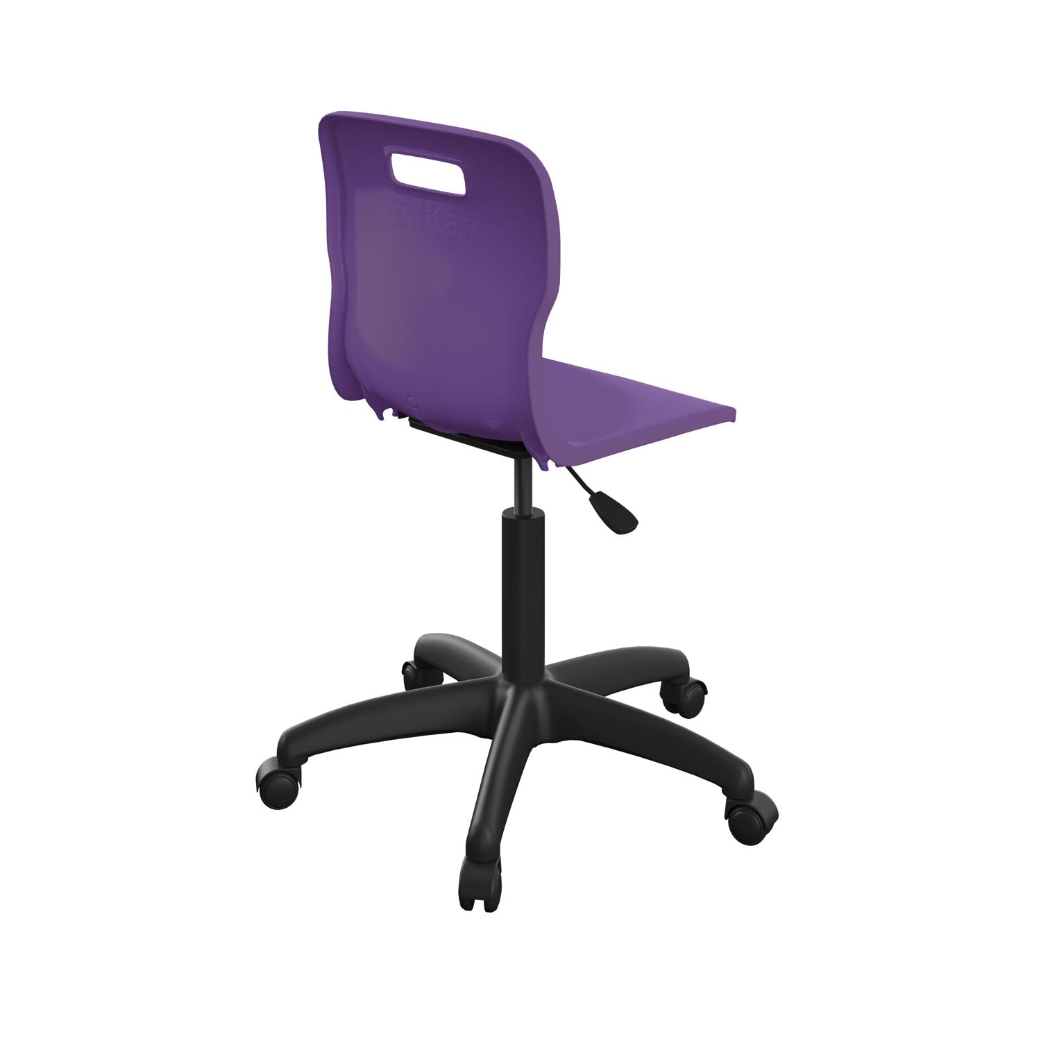 Titan Swivel Senior Chair with Plastic Base and Castors Size 5-6 Purple/Black
