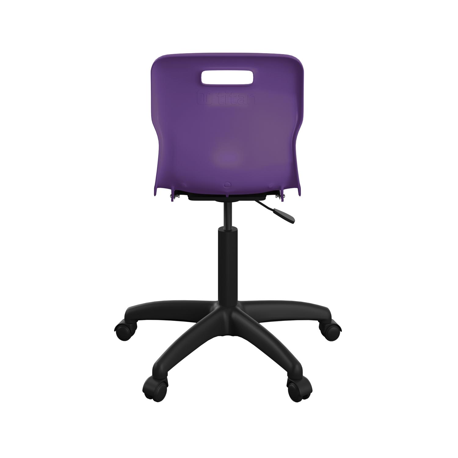 Titan Swivel Senior Chair with Plastic Base and Castors Size 5-6 Purple/Black
