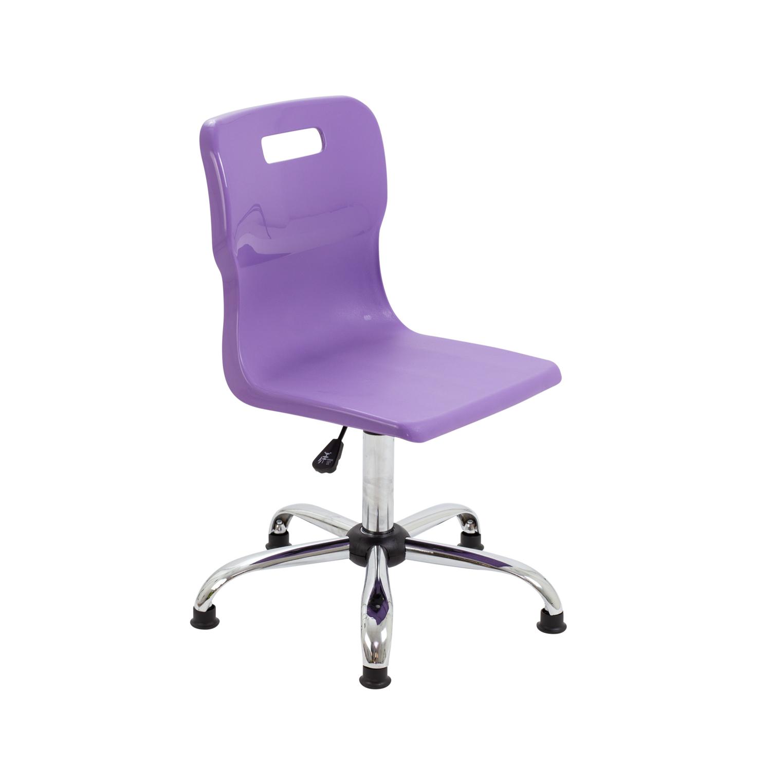 Titan Swivel Senior Chair with Chrome Base and Glides Size 5-6 Purple/Chrome