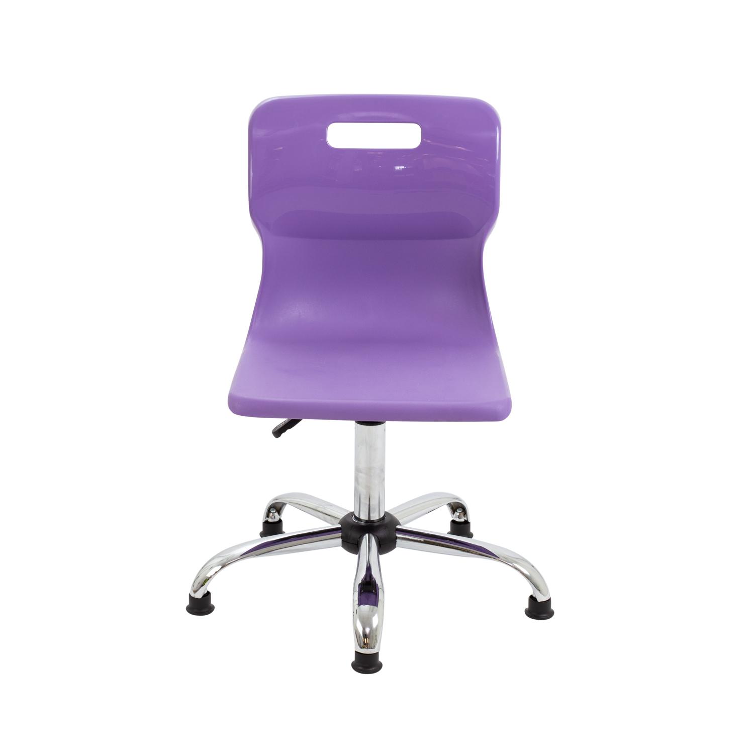 Titan Swivel Senior Chair with Chrome Base and Glides Size 5-6 Purple/Chrome