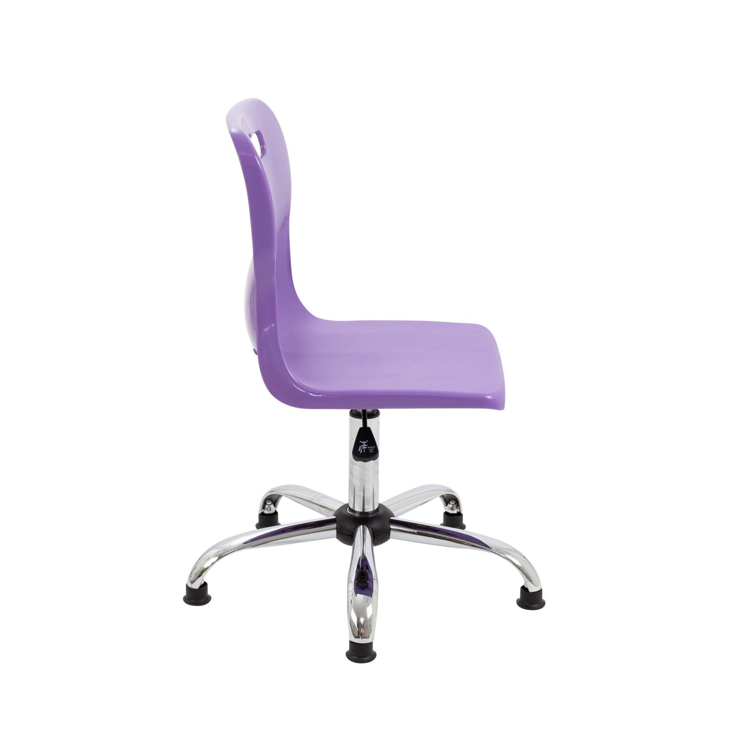 Titan Swivel Senior Chair with Chrome Base and Glides Size 5-6 Purple/Chrome
