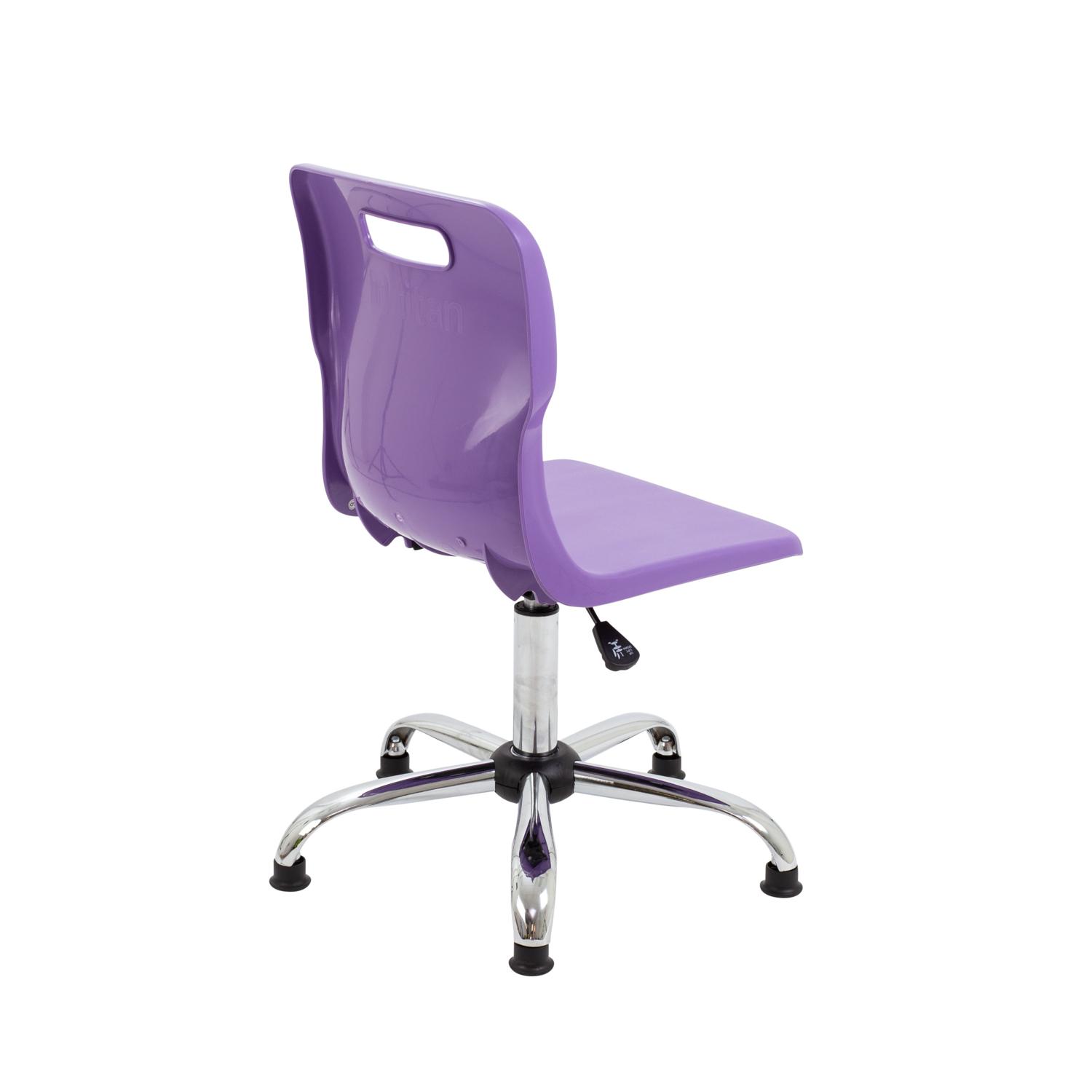 Titan Swivel Senior Chair with Chrome Base and Glides Size 5-6 Purple/Chrome