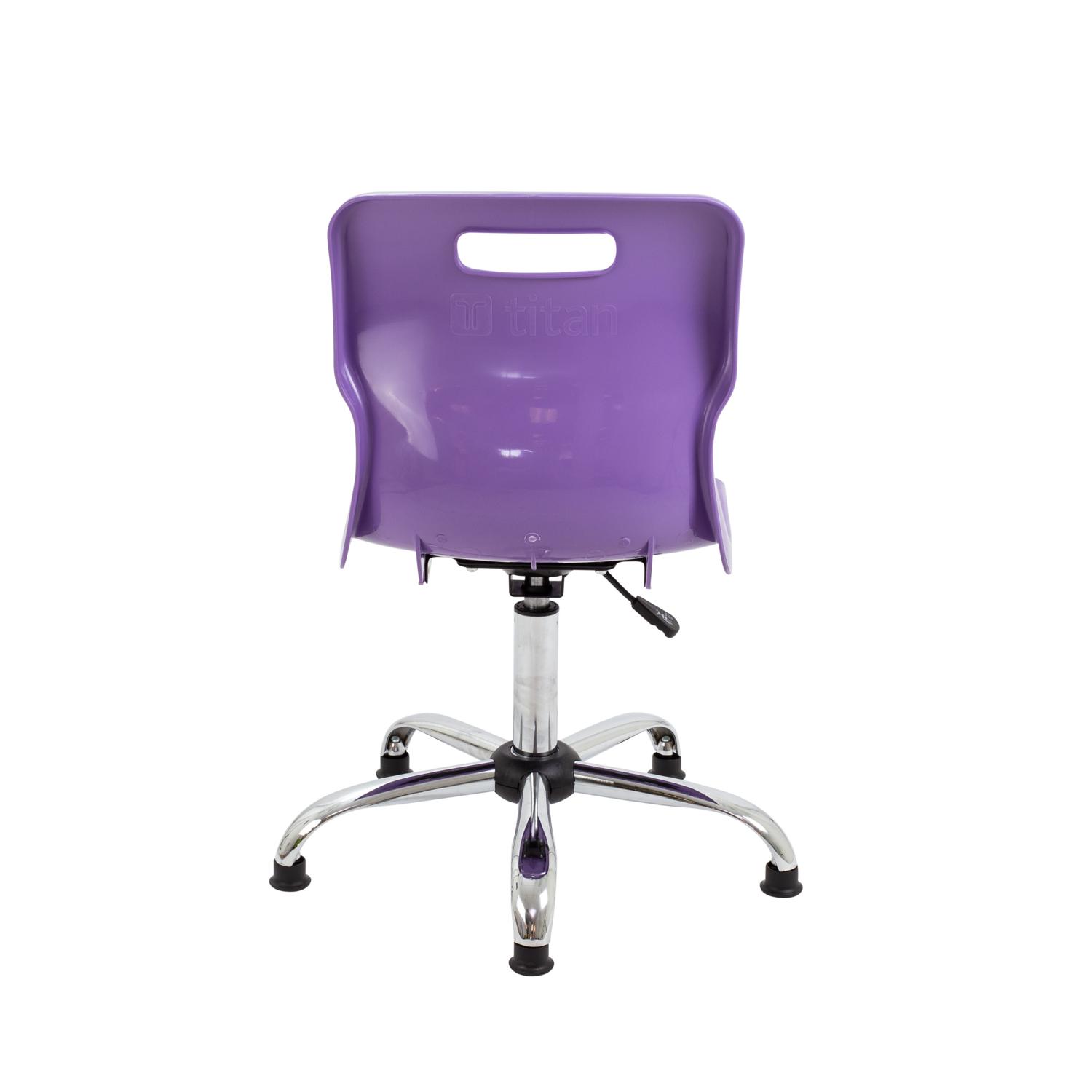 Titan Swivel Senior Chair with Chrome Base and Glides Size 5-6 Purple/Chrome