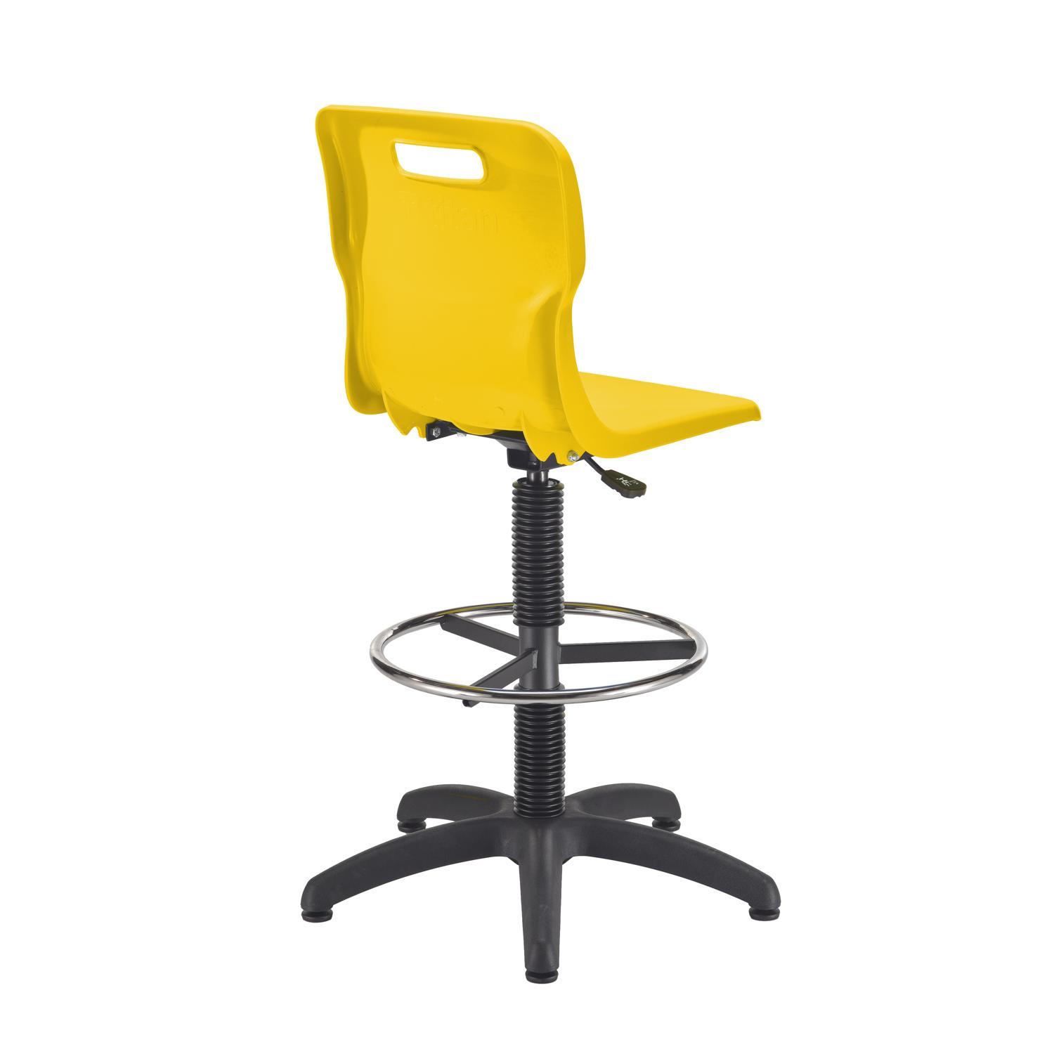 Titan Swivel Senior Chair with Chrome Base, Castors and D-Kit Size 5-6 Fixed D-Kit Yellow/Chrome Titan Swivel Senior Chair with Chrome Base, Castors and D-Kit Size 5-6 Fixed D-Kit Yellow/Chrome