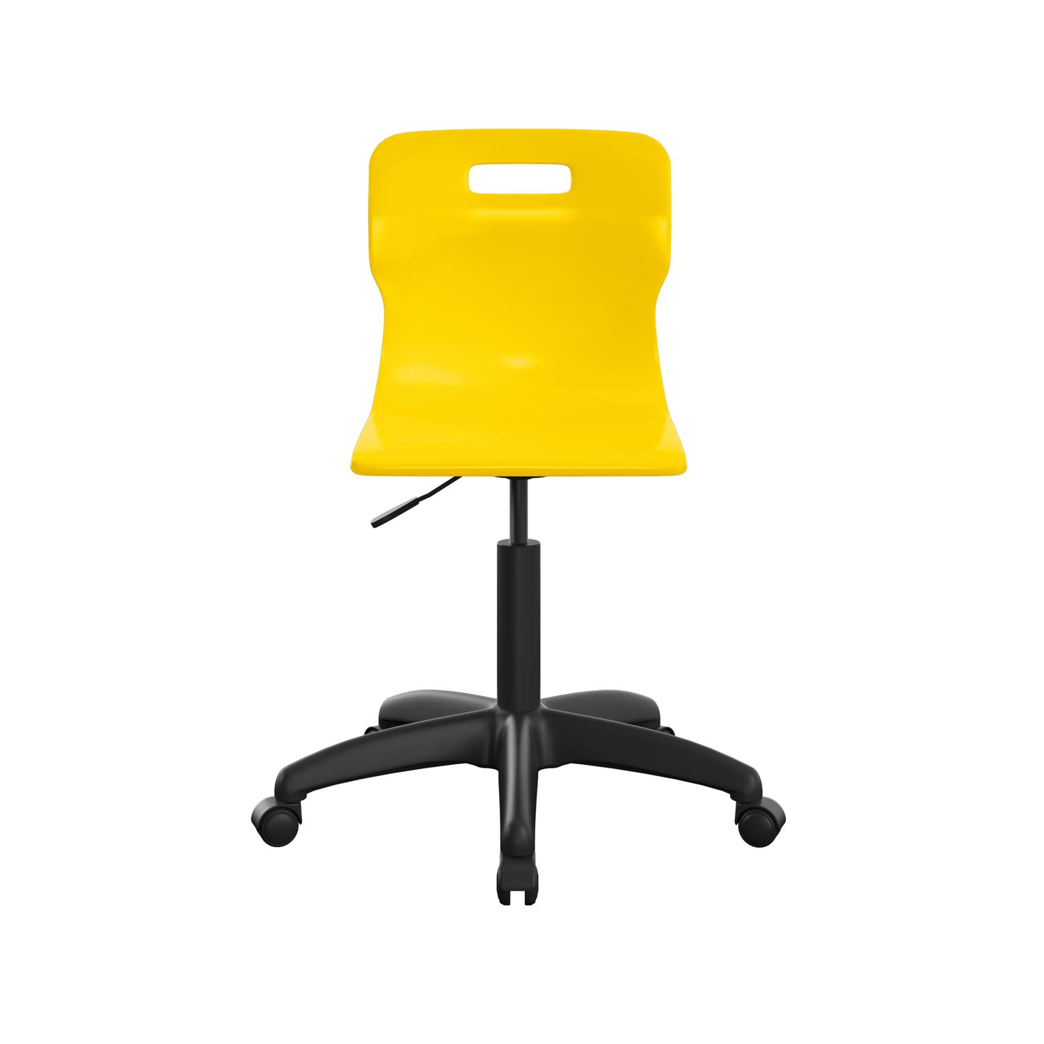 Titan Swivel Senior Chair with Plastic Base and Castors Size 5-6 Yellow/Black