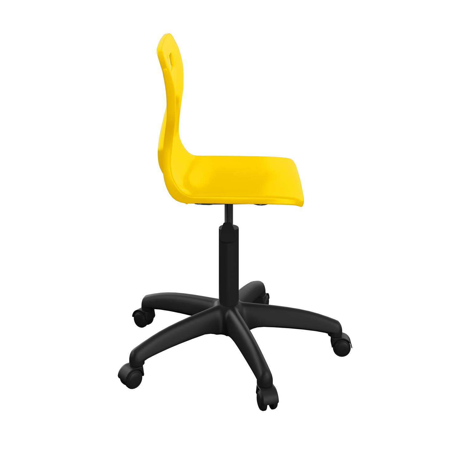 Titan Swivel Senior Chair with Plastic Base and Castors Size 5-6 Yellow/Black