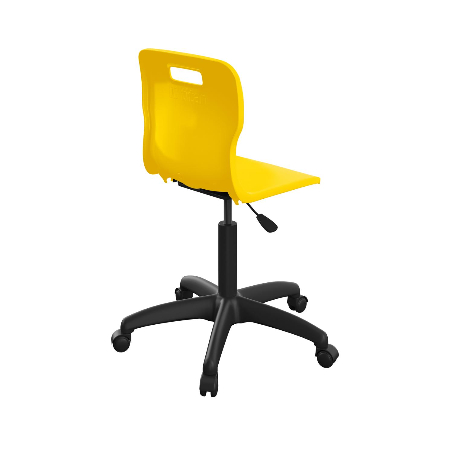 Titan Swivel Senior Chair with Plastic Base and Castors Size 5-6 Yellow/Black