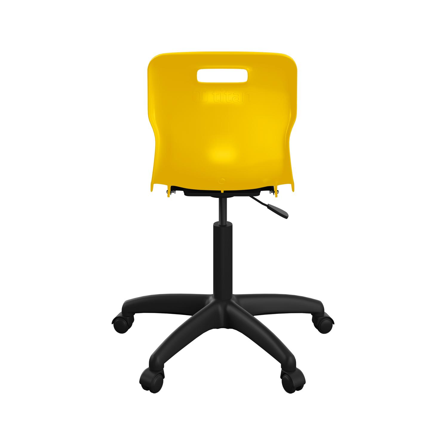 Titan Swivel Senior Chair with Plastic Base and Castors Size 5-6 Yellow/Black
