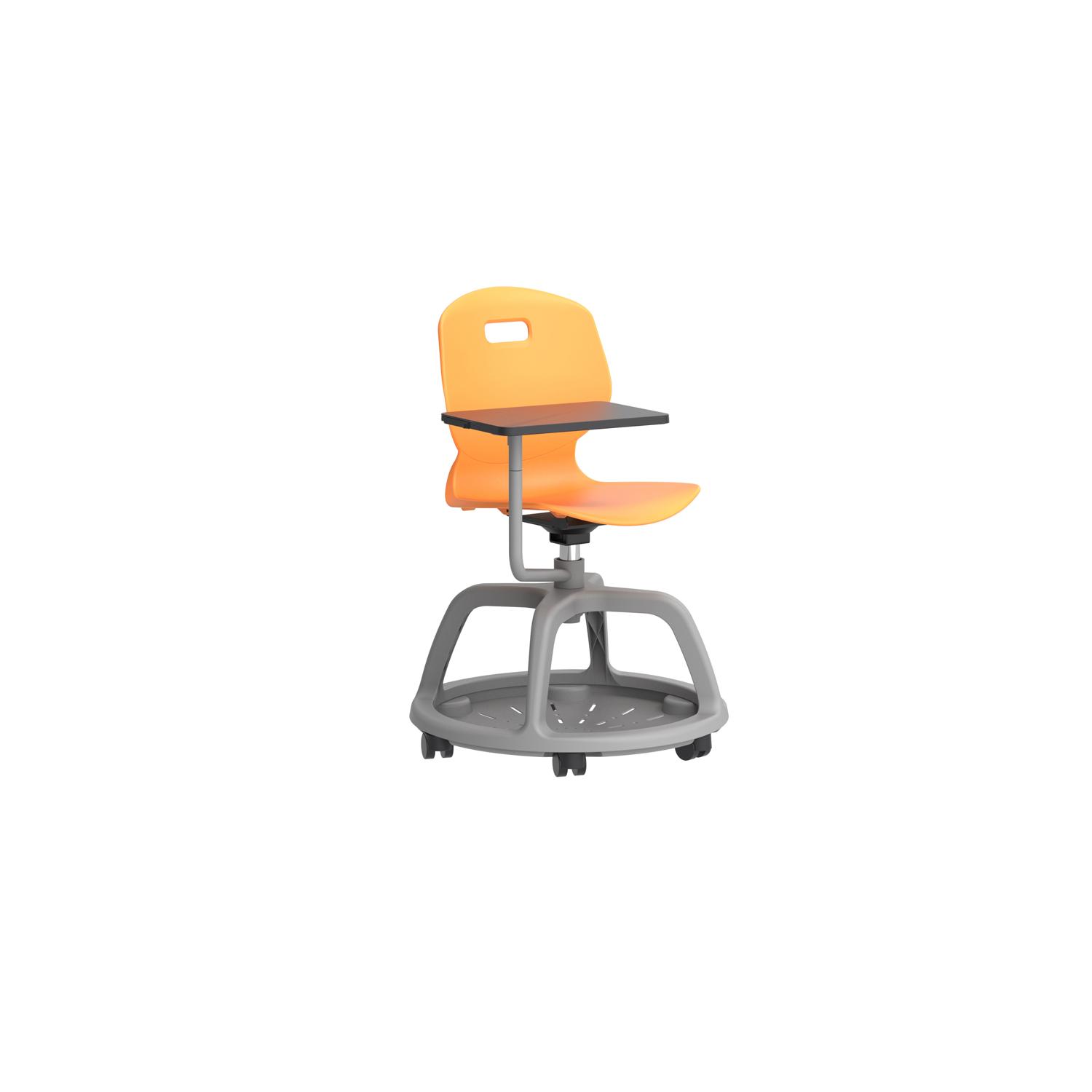 Titan Arc Community Swivel Chair with Arm Tablet Marigold