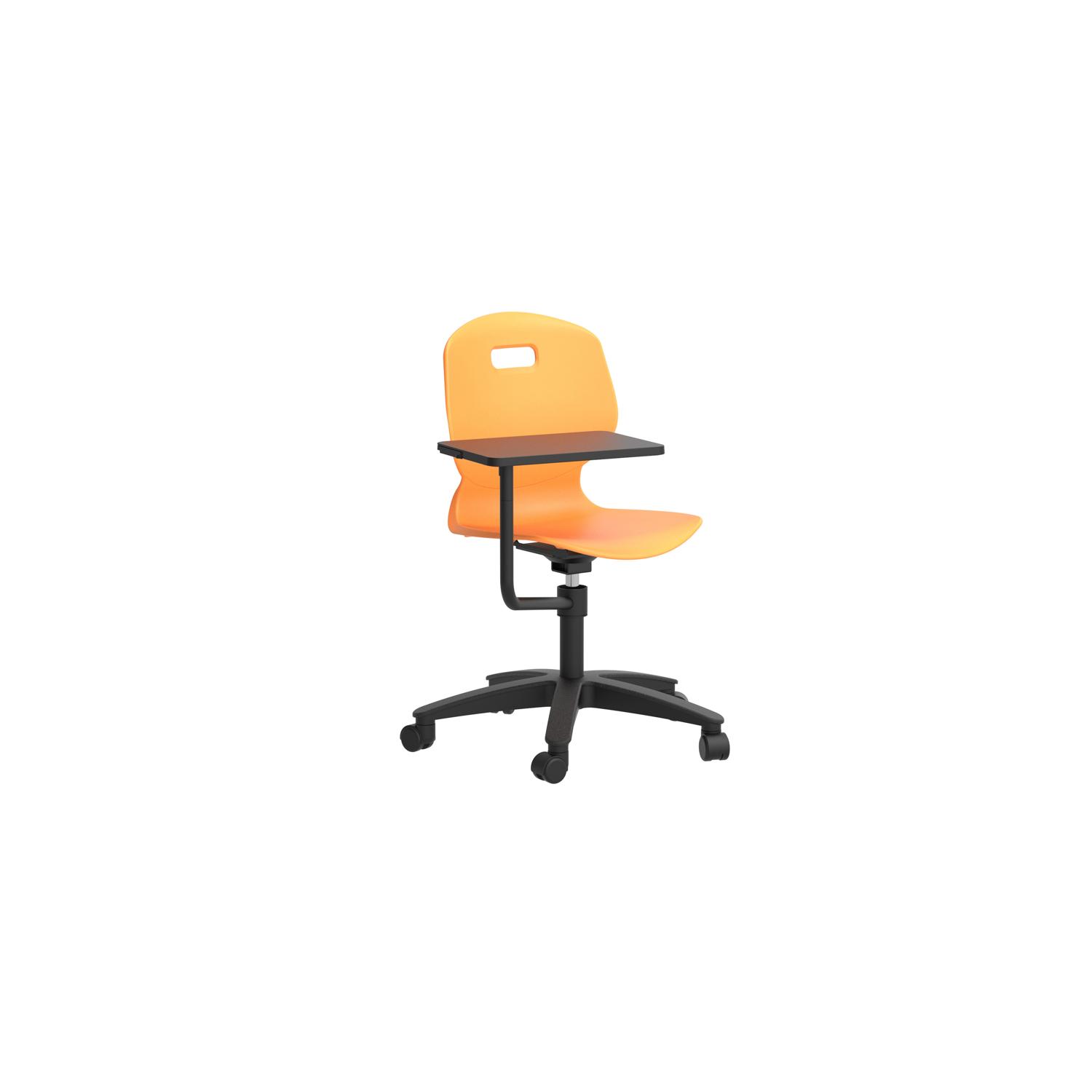 Titan Arc Swivel Chair with Arm Tablet Marigold