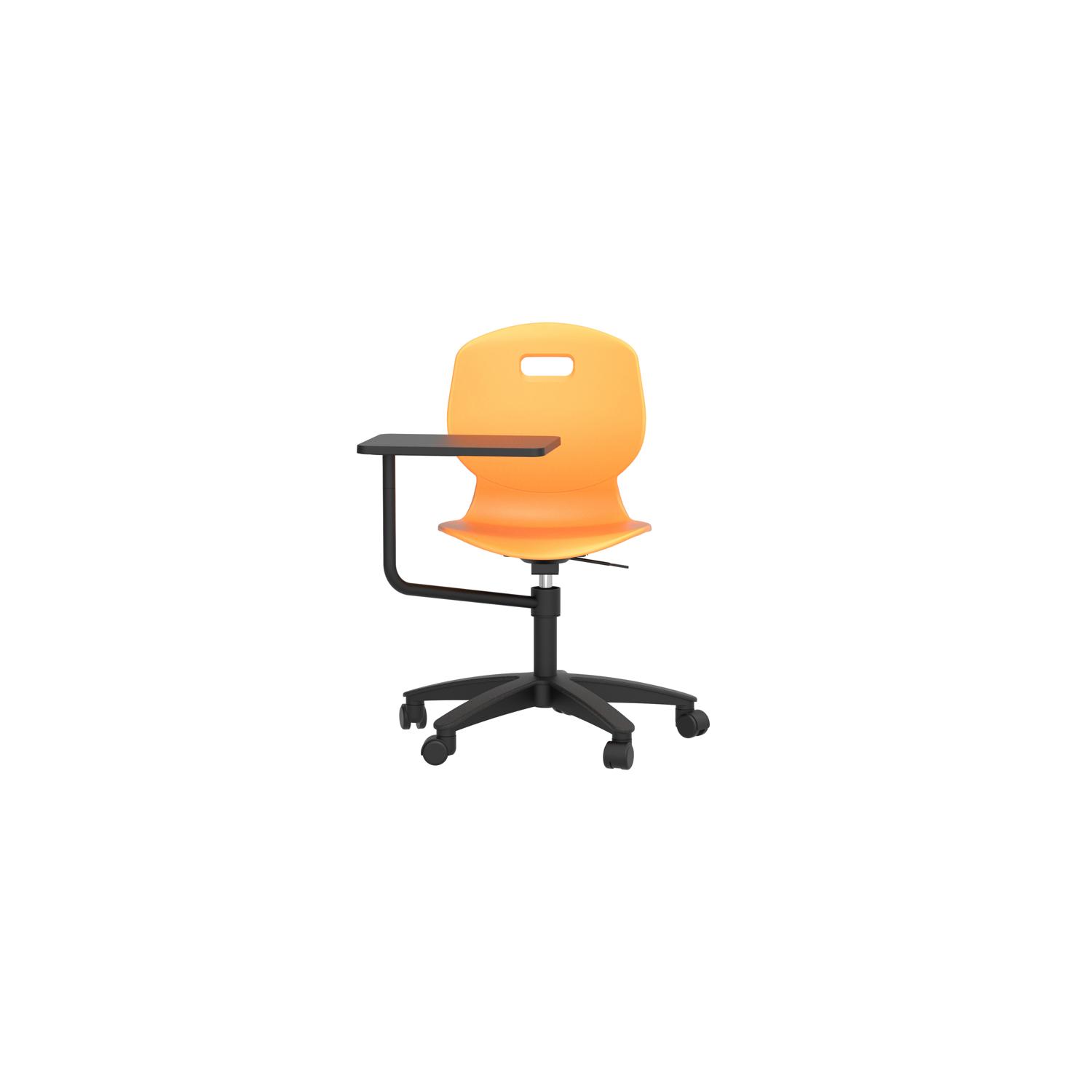 Titan Arc Swivel Chair with Arm Tablet Marigold