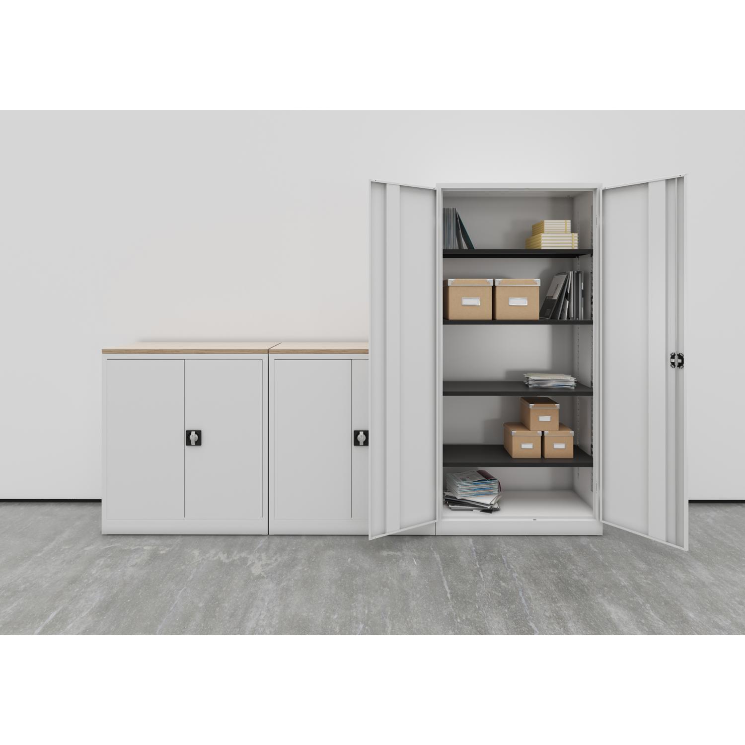 TC Steel Double Door Cupboard 1790mm Grey