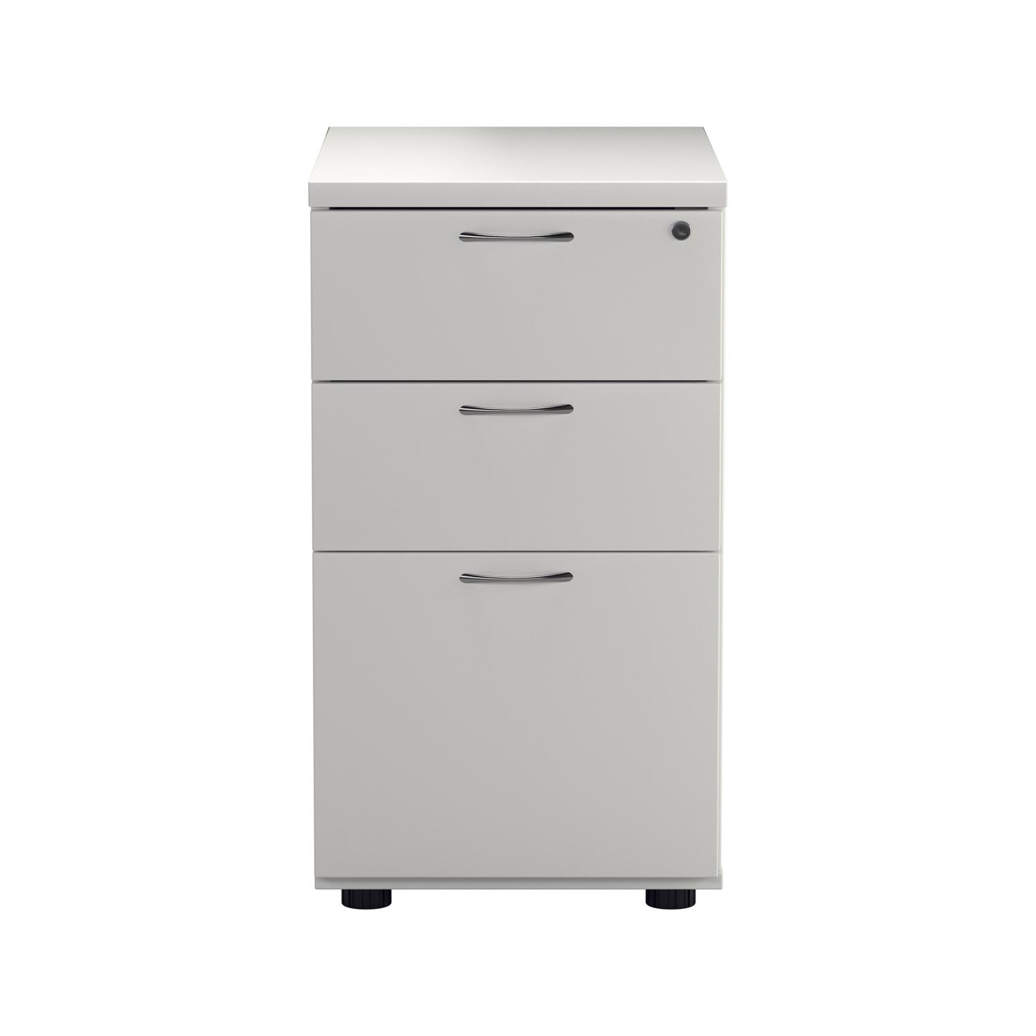 Essentials Desk High 3 Drawer Pedestal  600 Deep White