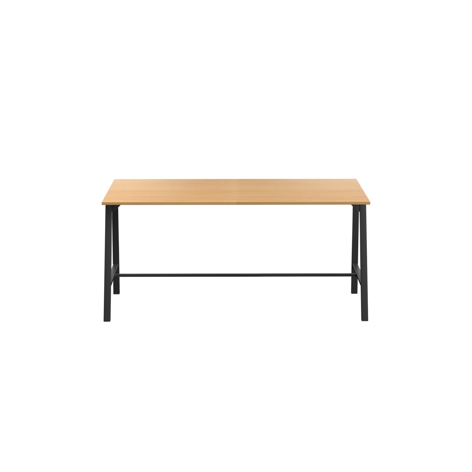 Titan High Maker Rectangular Table  1200 X 1000 Black/Ellmau Beech