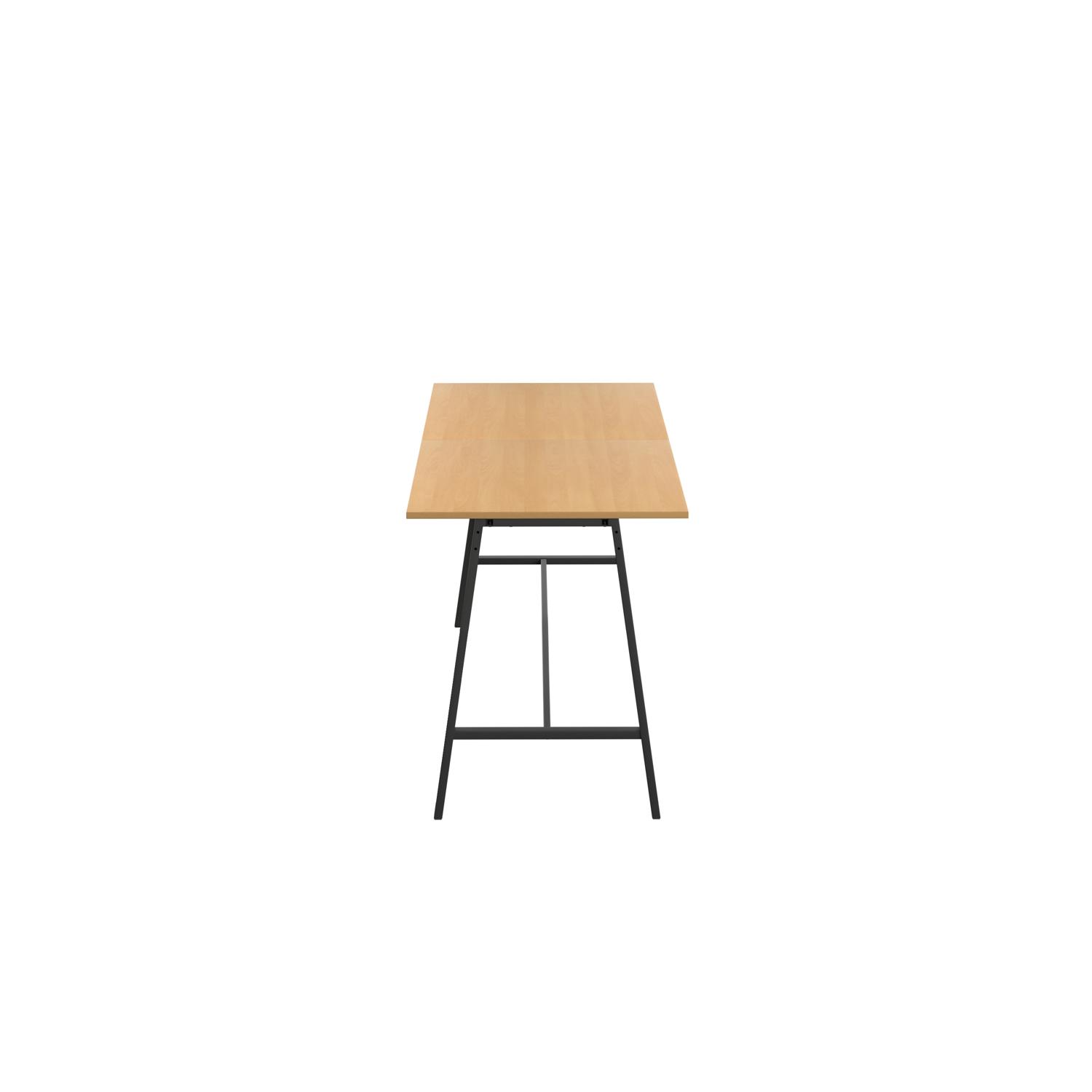 Titan High Maker Rectangular Table  1200 X 1000 Black/Ellmau Beech