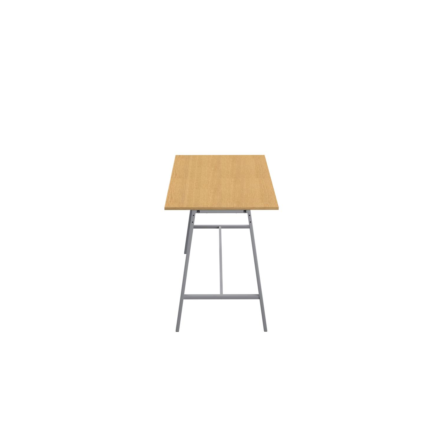 Titan High Maker Rectangular Table  1200 X 1000 Silver/Sorano Oak