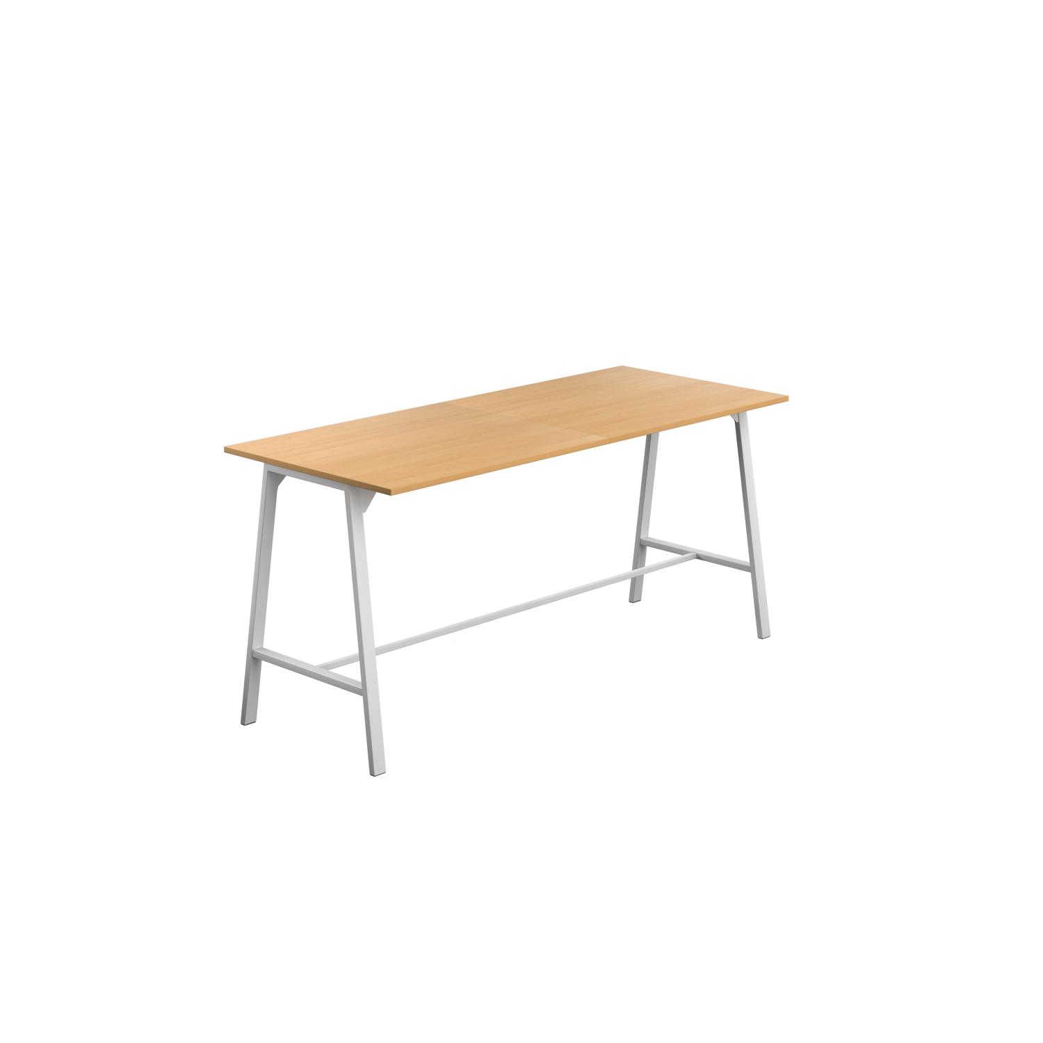 Titan High Maker Rectangular Table  1200 X 1000 White/Ellmau Beech