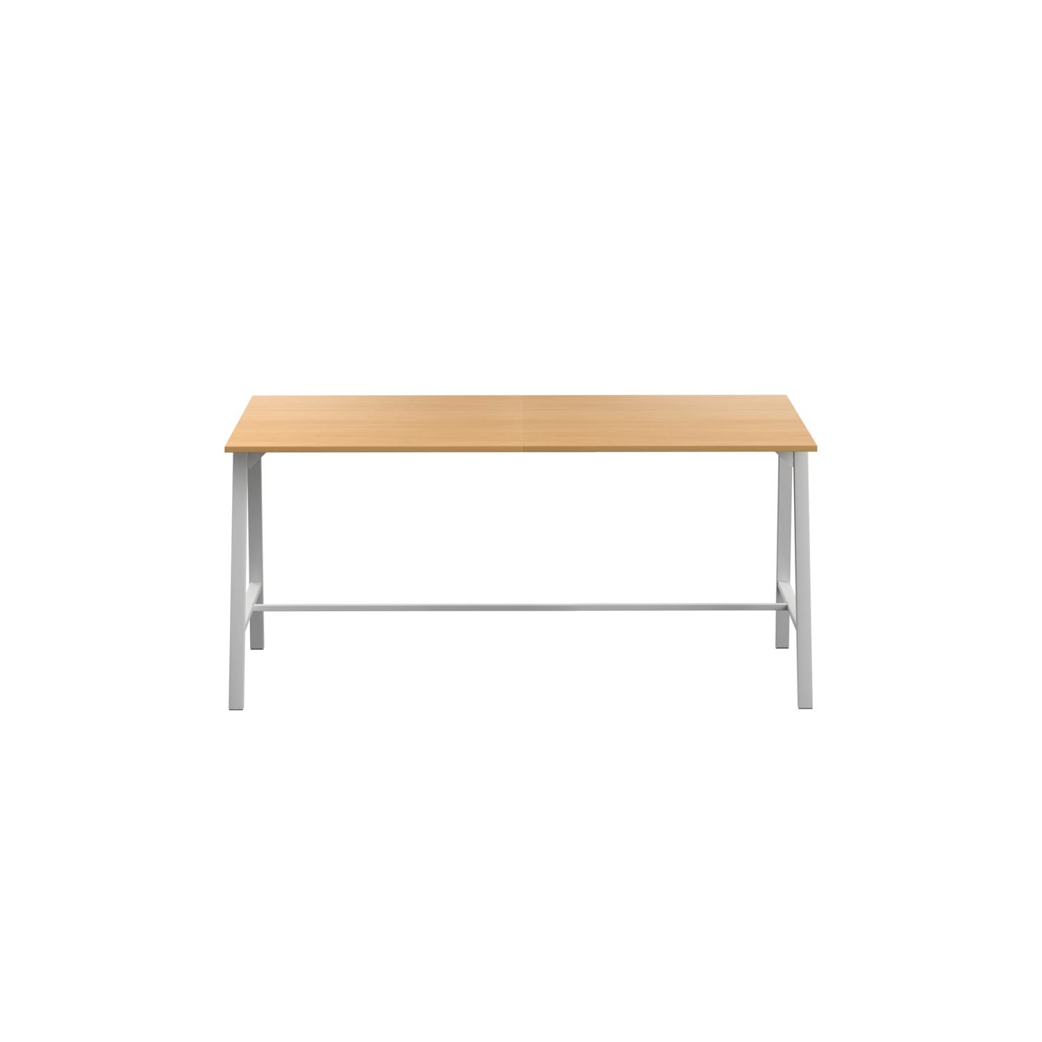 Titan High Maker Rectangular Table  1200 X 1000 White/Ellmau Beech